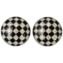 Craig Drake Diamond and Black Onyx Earrings