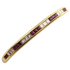 Craig Drake Diamond and Ruby Hinged Bangle Bracelet