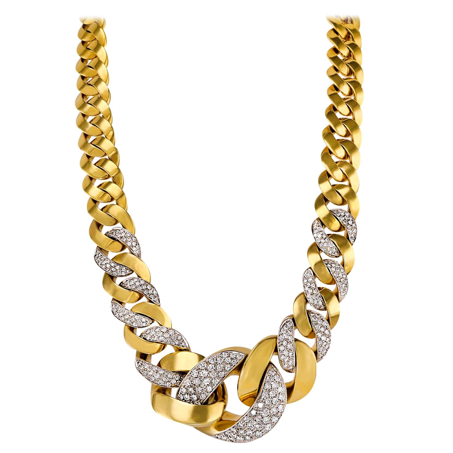 Craig Drake Diamond Yellow Gold Necklace For Sale