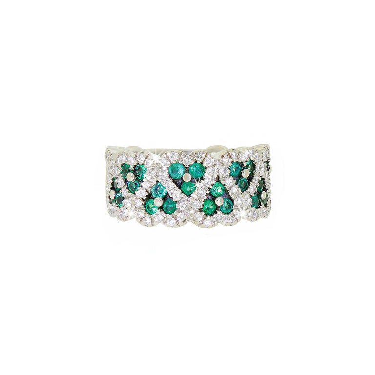Craig Drake Love Heart 18 Karat White Gold Diamond Emerald Eternity ...