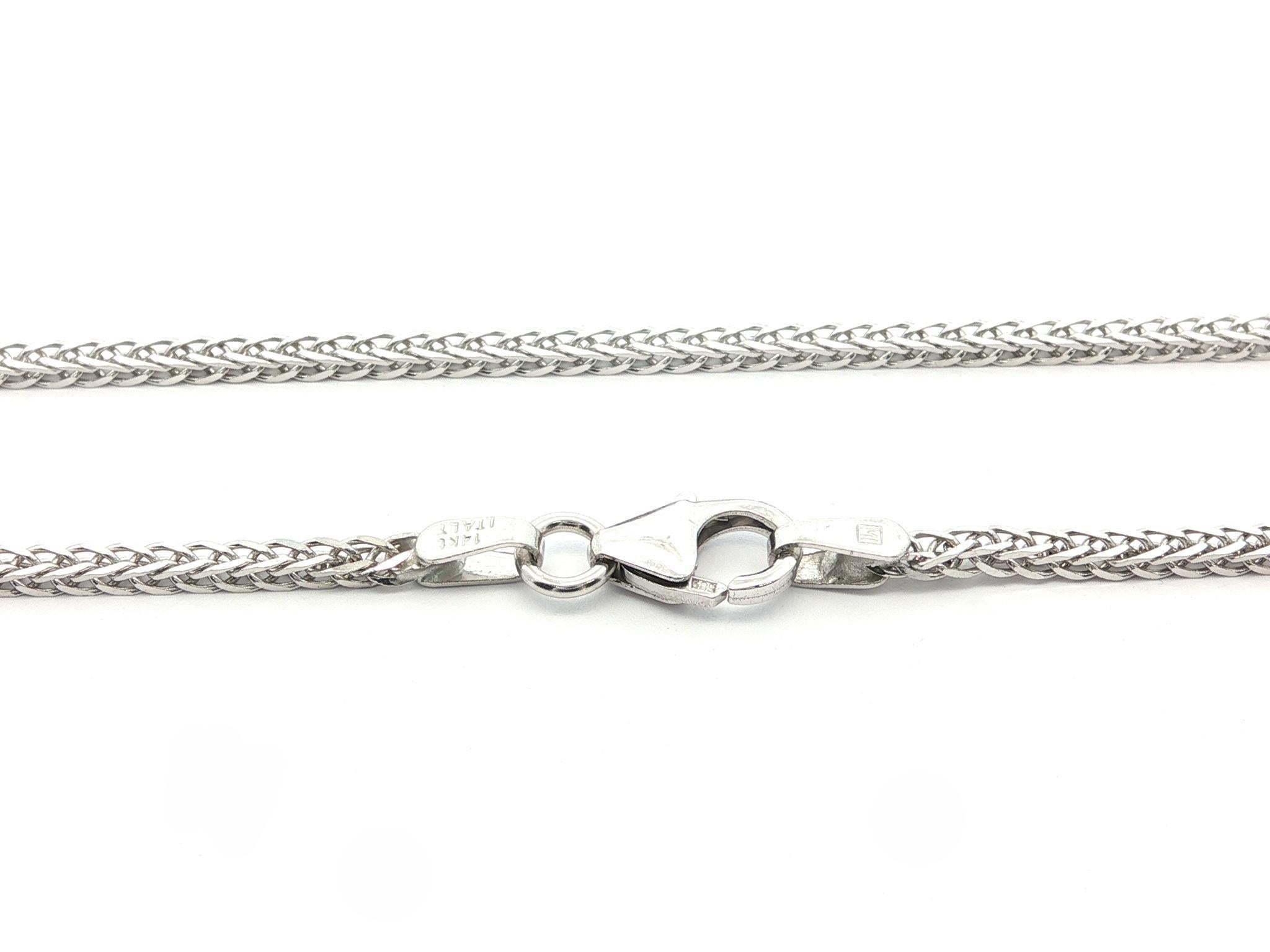 --Stone(s):--
(10) Natural Genuine Diamond - Round Brilliant Cut - Prong Set - G/H Color - VS1/VS2 Clarity - 1.0ct (approx.)
(10) Natural Genuine Black Onyx - Custom Cut - Inlaid Set - Black Color

Material: Solid Pendant 18K White Gold with 14k