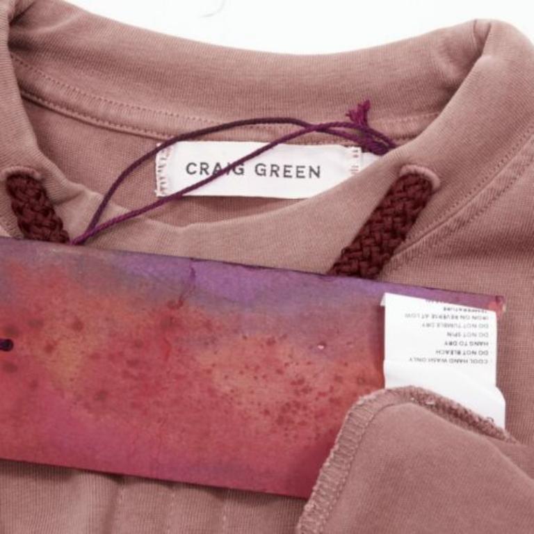 CRAIG GREEN camiseta de manga larga con detalle de cordón burdeos S en venta 3