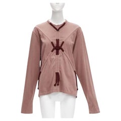 CRAIG GREEN burgundy drawstring rope detail long sleeve tshirt S