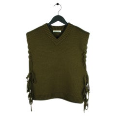 Craig Green V-Neck Knitted Laced Wool Men Vest Size M