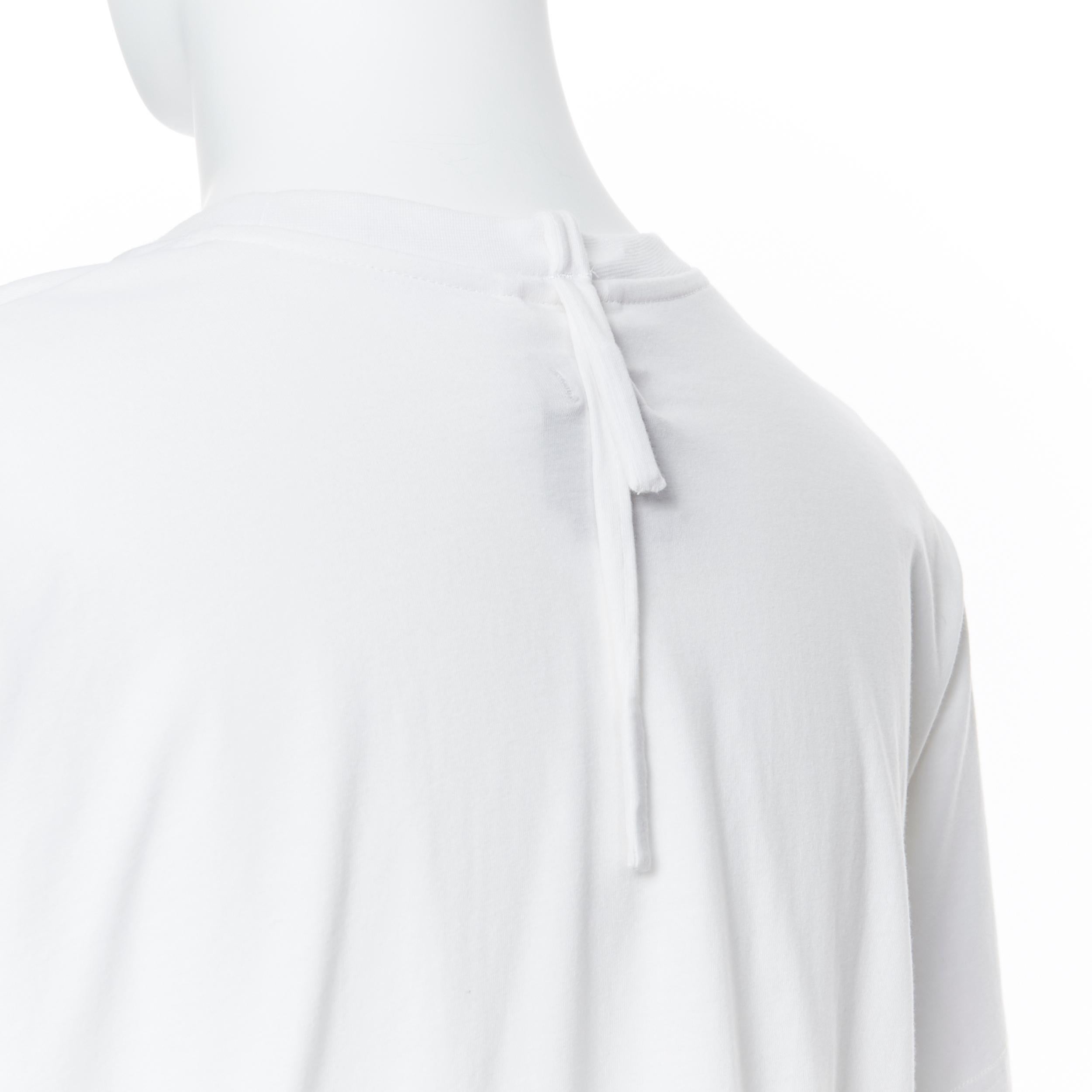 Gray CRAIG GREEN white cotton weighed drawstring strap short sleeve t-shirt top M
