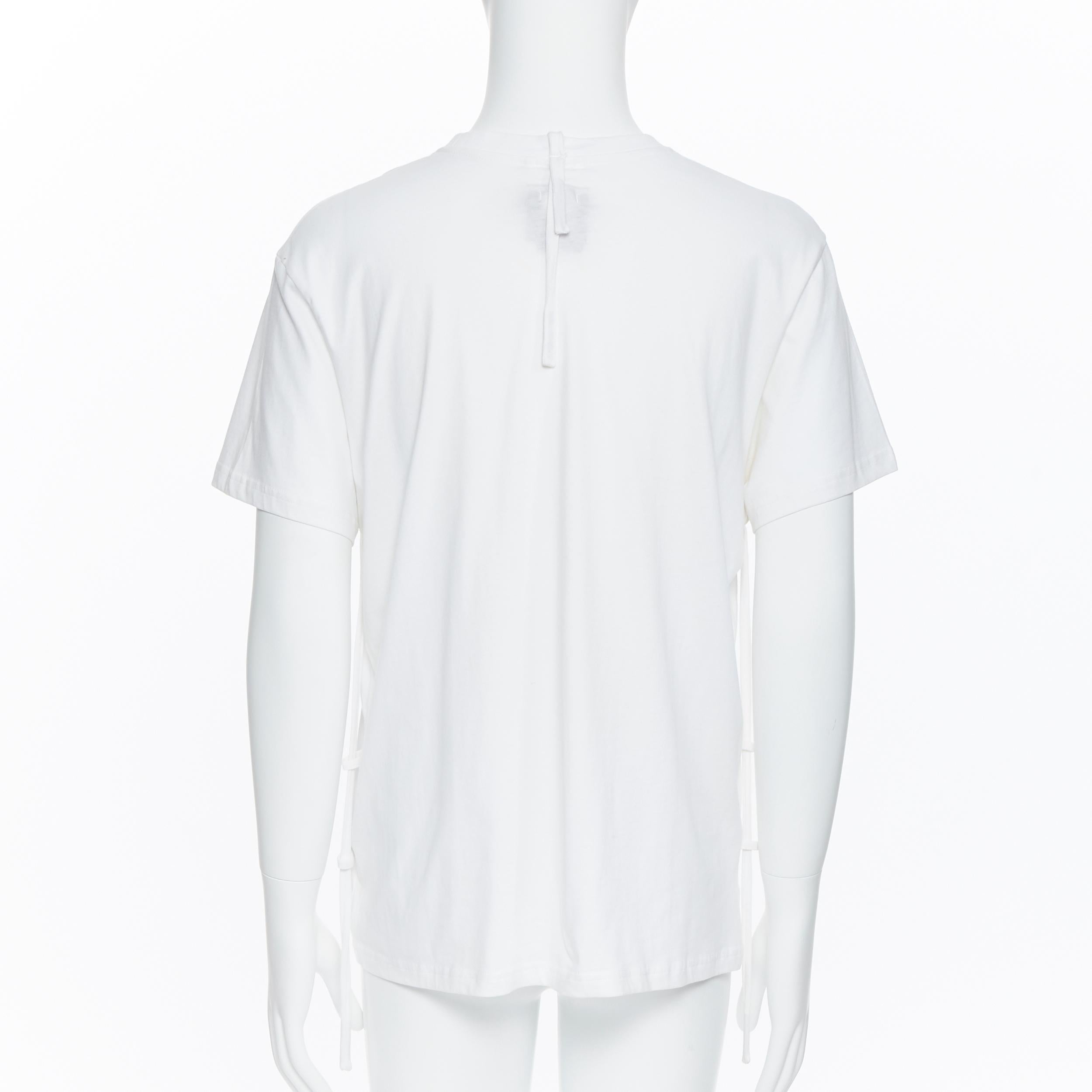 CRAIG GREEN white cotton weighed drawstring strap short sleeve t-shirt top M 1