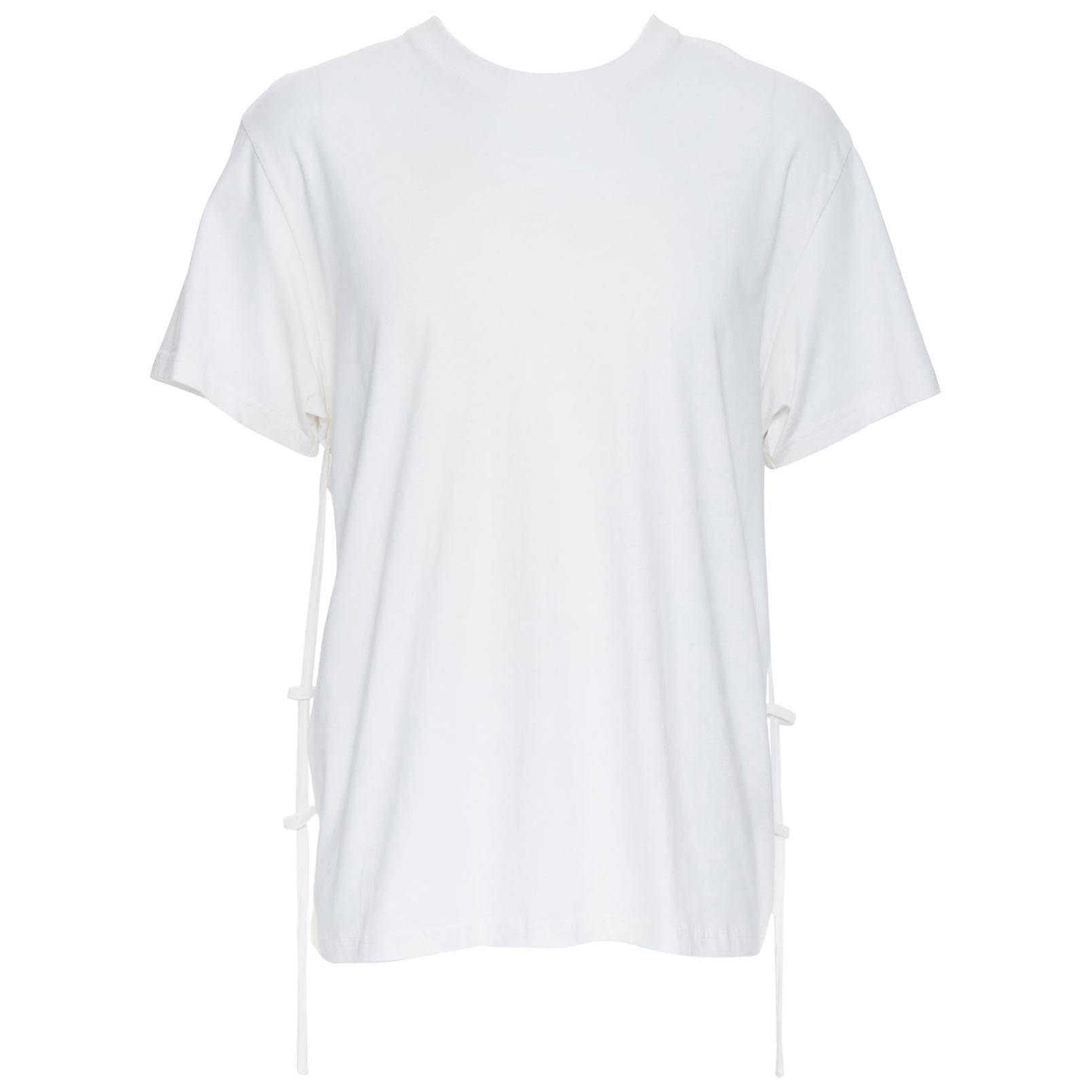 CRAIG GREEN white cotton weighed drawstring strap short sleeve t-shirt top M