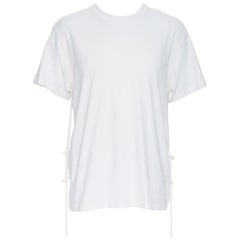CRAIG GREEN white cotton weighed drawstring strap short sleeve t-shirt top M