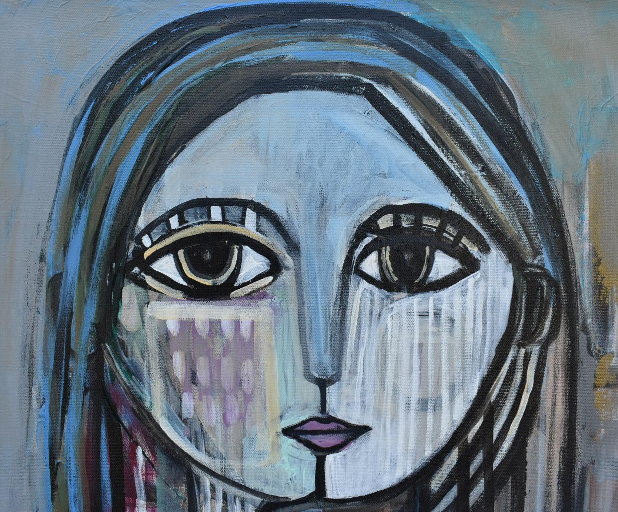 Carry me away - Gray Figurative Painting by Craig Greene