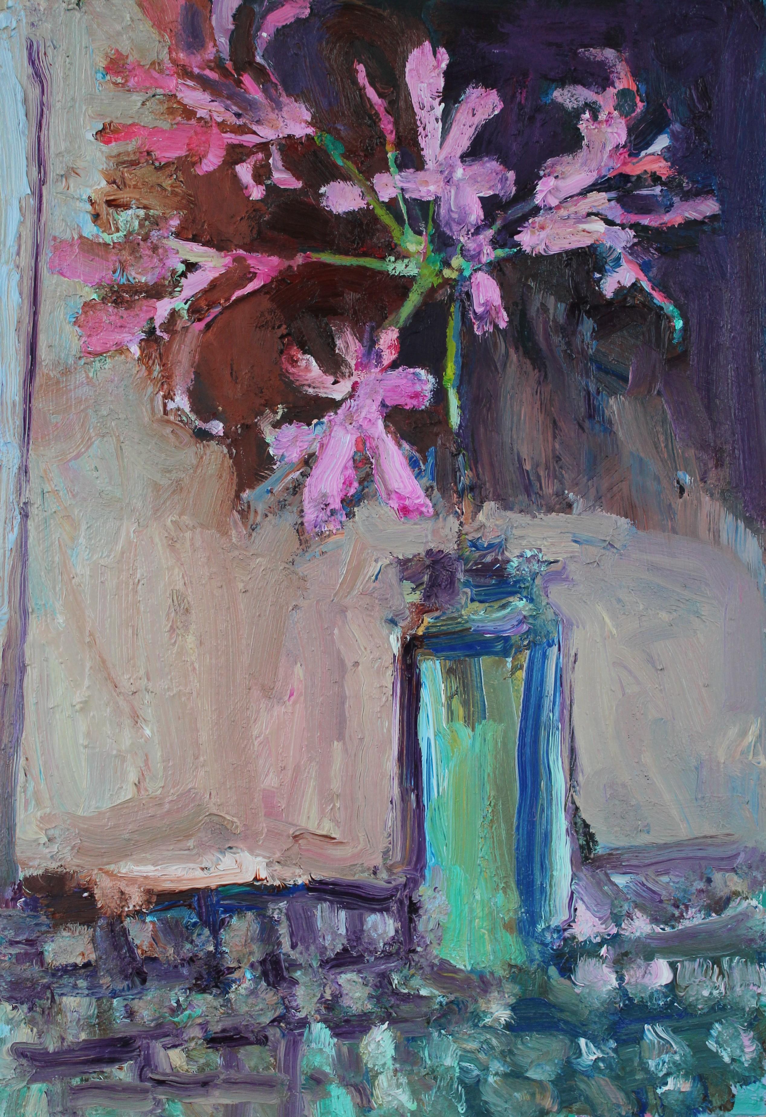 Craig Jefferson Still-Life Painting - Pink Lilies