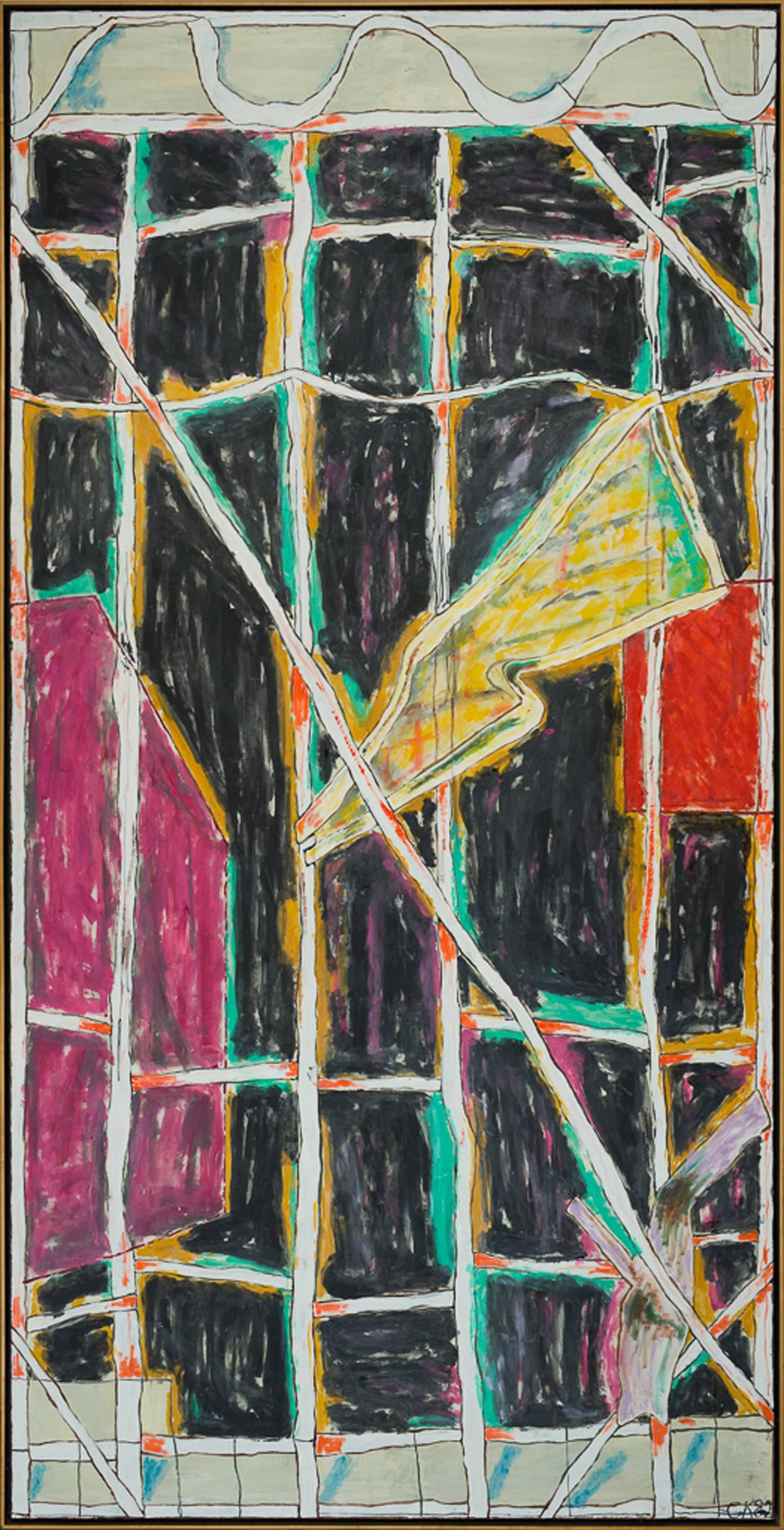 Phantom - Red, Yellow, Black, Green, White, Blue, Magenta & Ochre - 10 Feet Tall - Painting by Craig Kauffman