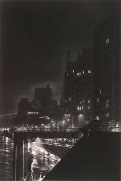 FDR Drive (NYC's East River Dr. with dramatic lights of tall buildings and cars)