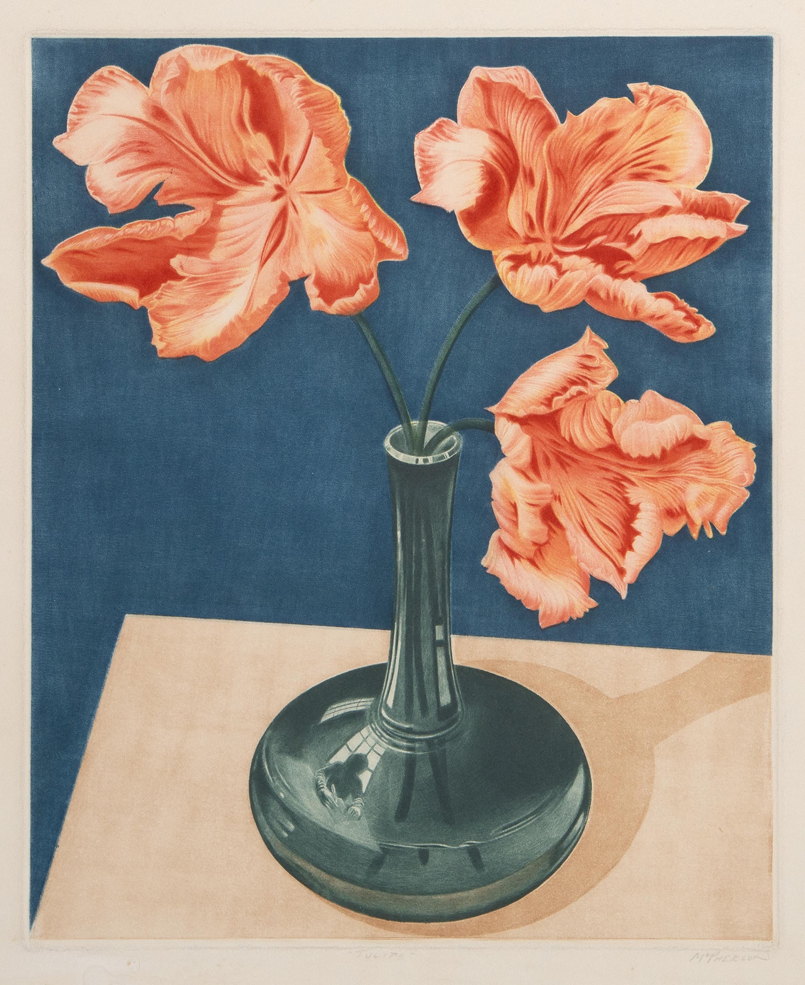 Craig McPherson, American (1948 - ) - Tulips, Year:  1978, Medium:  Mezzotint, signed, and titled in pencil, Image Size:  16.75 x 13.5 inches, Size:  24 x 21.5 in. (60.96 x 54.61 cm), Publisher:  John Szoke Graphics, New York