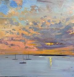 Another Day is Done par Craig Mooney, grand paysage marin contemporain avec bateau