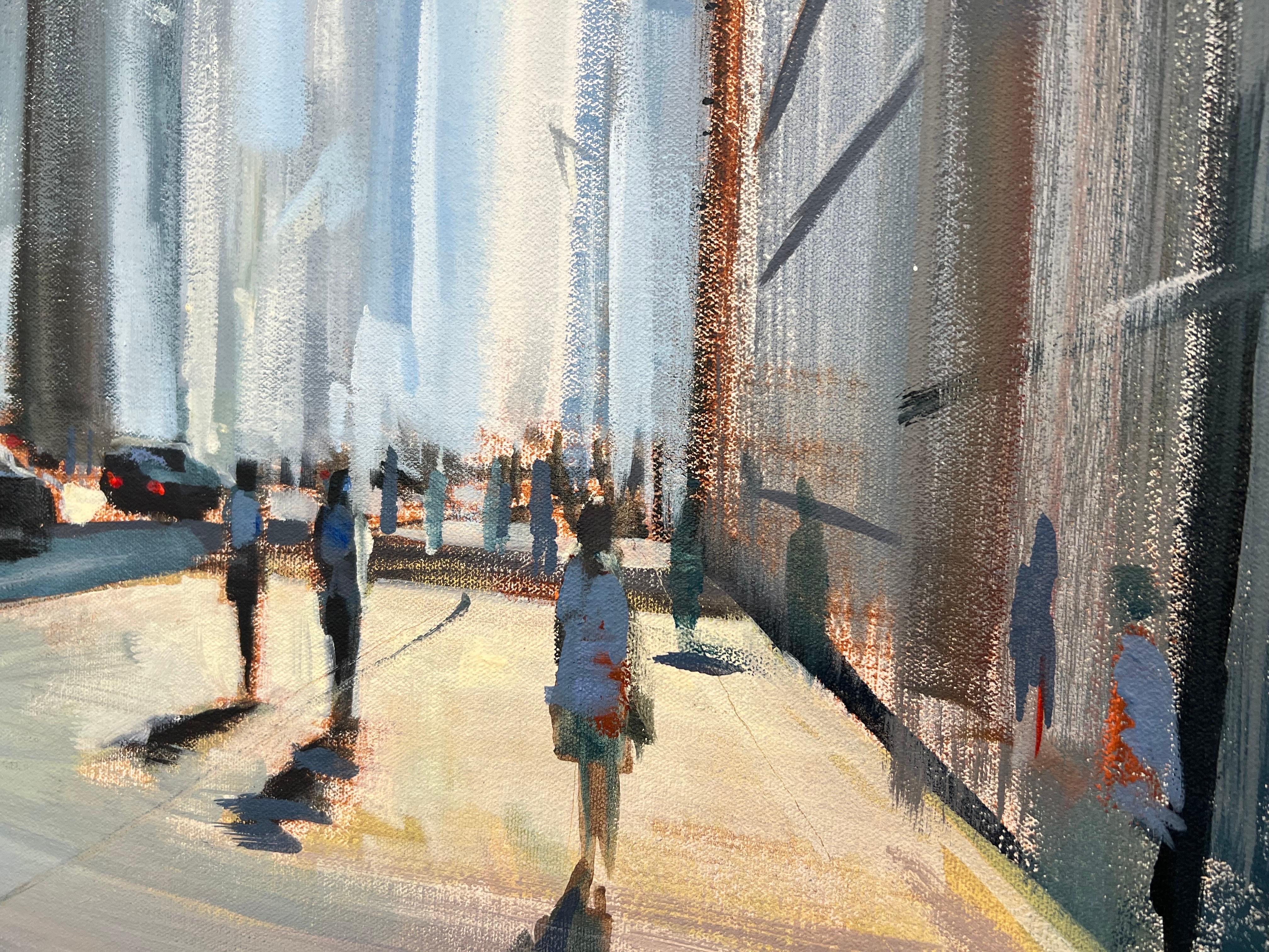 Paisaje urbano de Craig Mooney, gran cuadro al óleo contemporáneo de Nueva York 4
