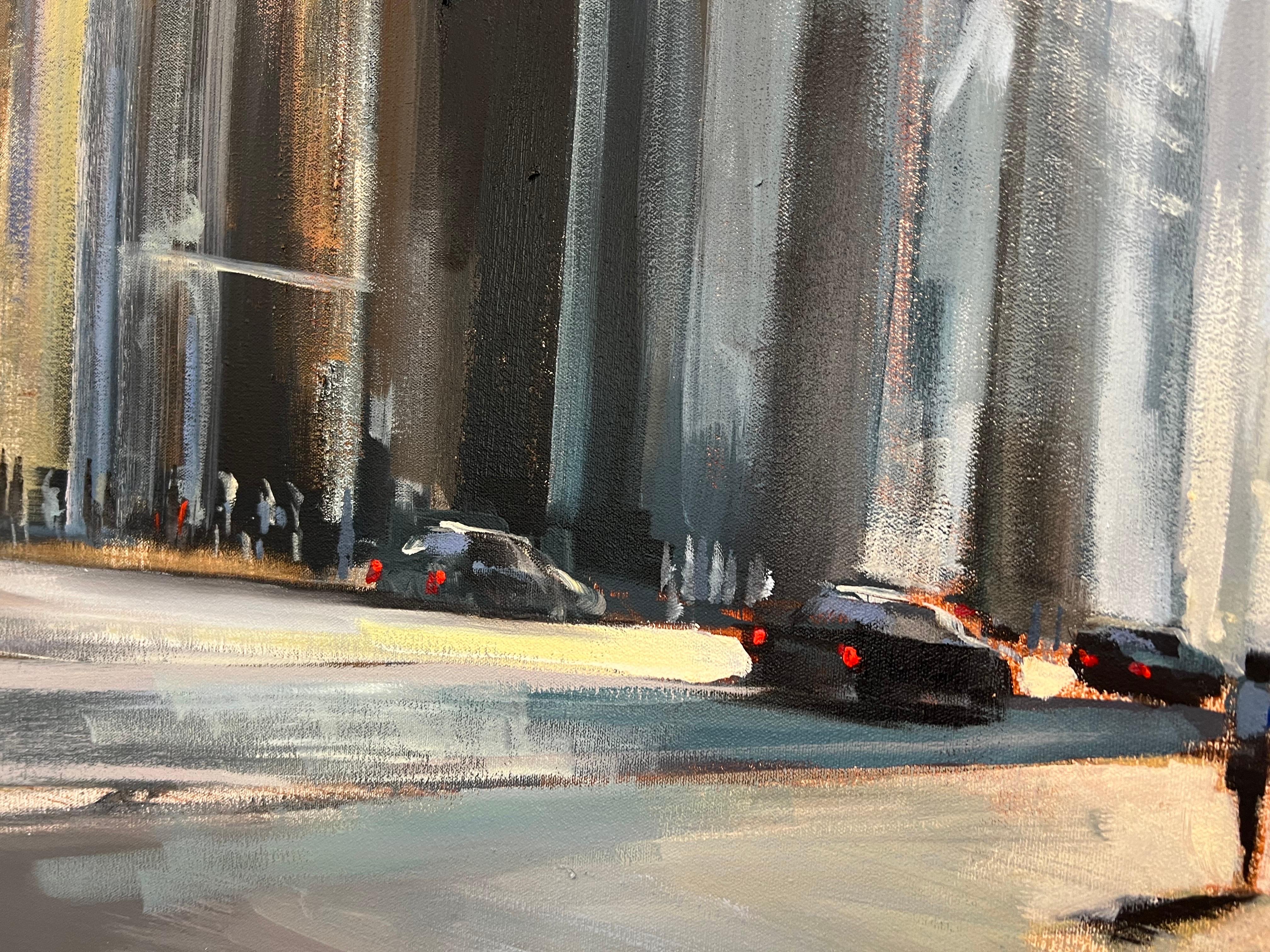 Paisaje urbano de Craig Mooney, gran cuadro al óleo contemporáneo de Nueva York 5