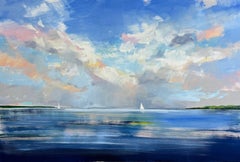 Craig Mooney, "Breeze", 40x60 Summer Sailboat Seascape Peinture à l'huile sur toile