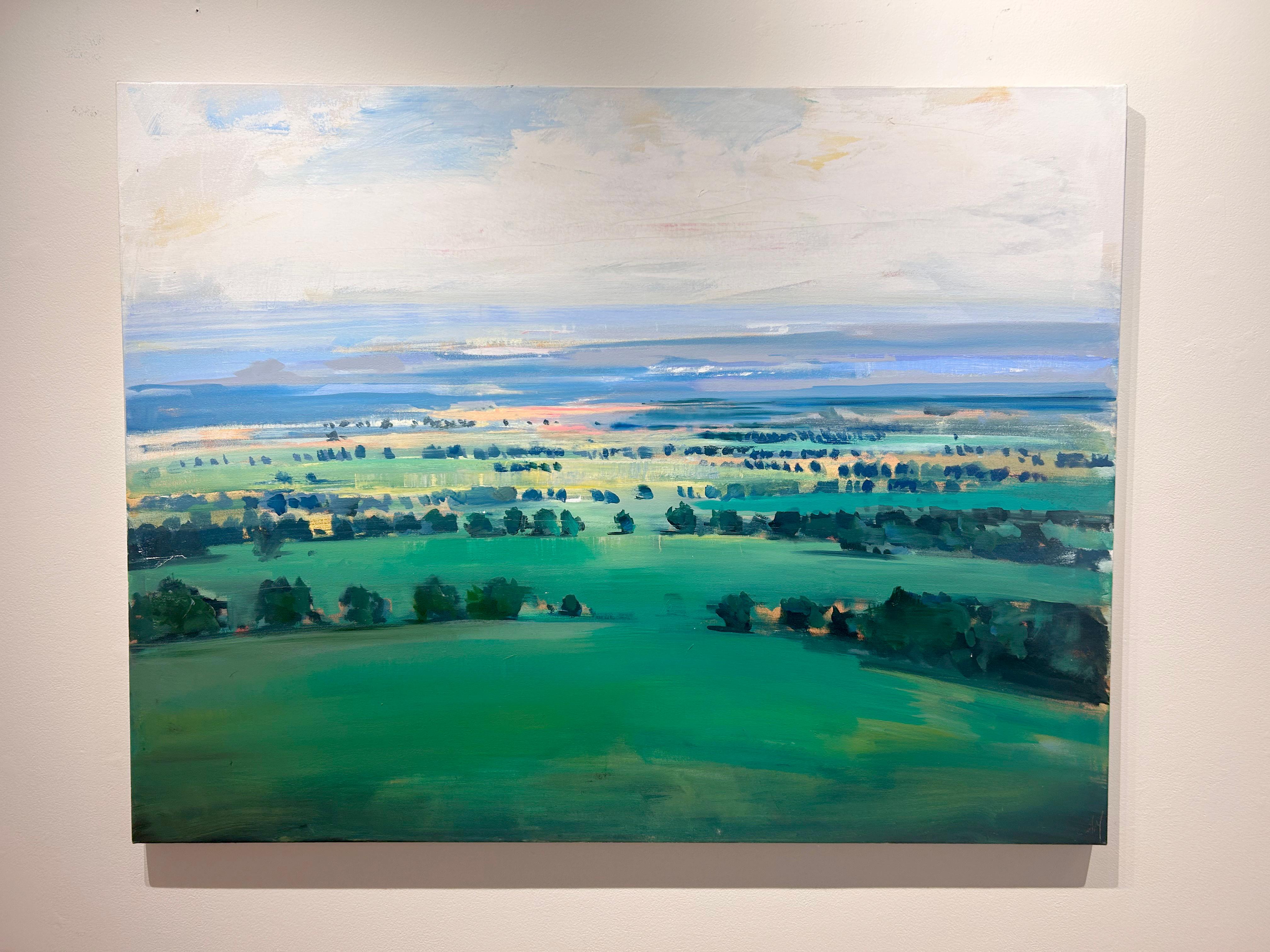 Craig Mooney, « Far Afield », peinture à l'huile sur toile de paysage rural de 46 x 60 cm en vente 1