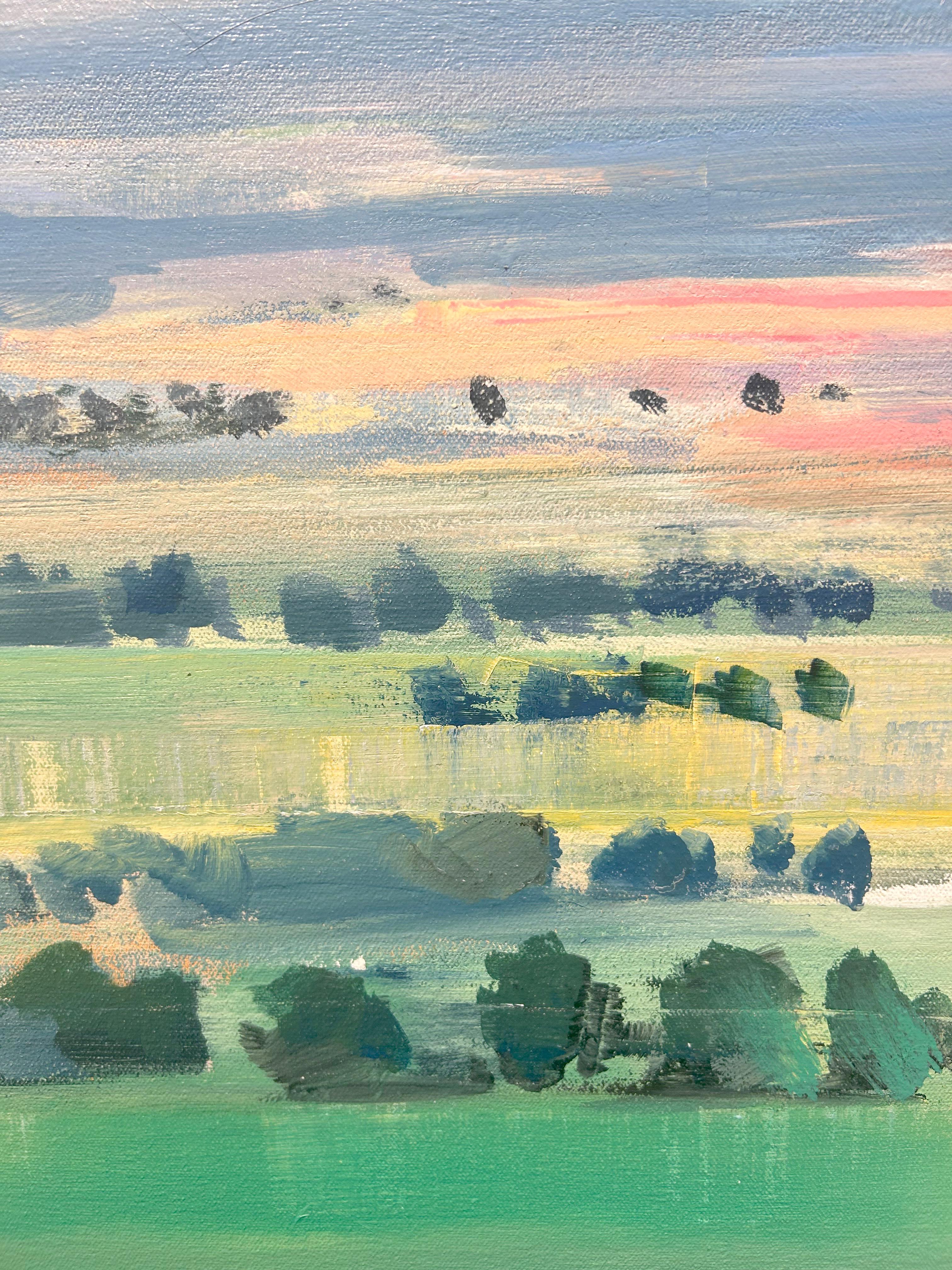 Craig Mooney, « Far Afield », peinture à l'huile sur toile de paysage rural de 46 x 60 cm en vente 3