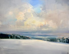 Craig Mooney, "Frosted Slope", Peinture à l'huile sur toile - Paysage d'hiver, 36x46