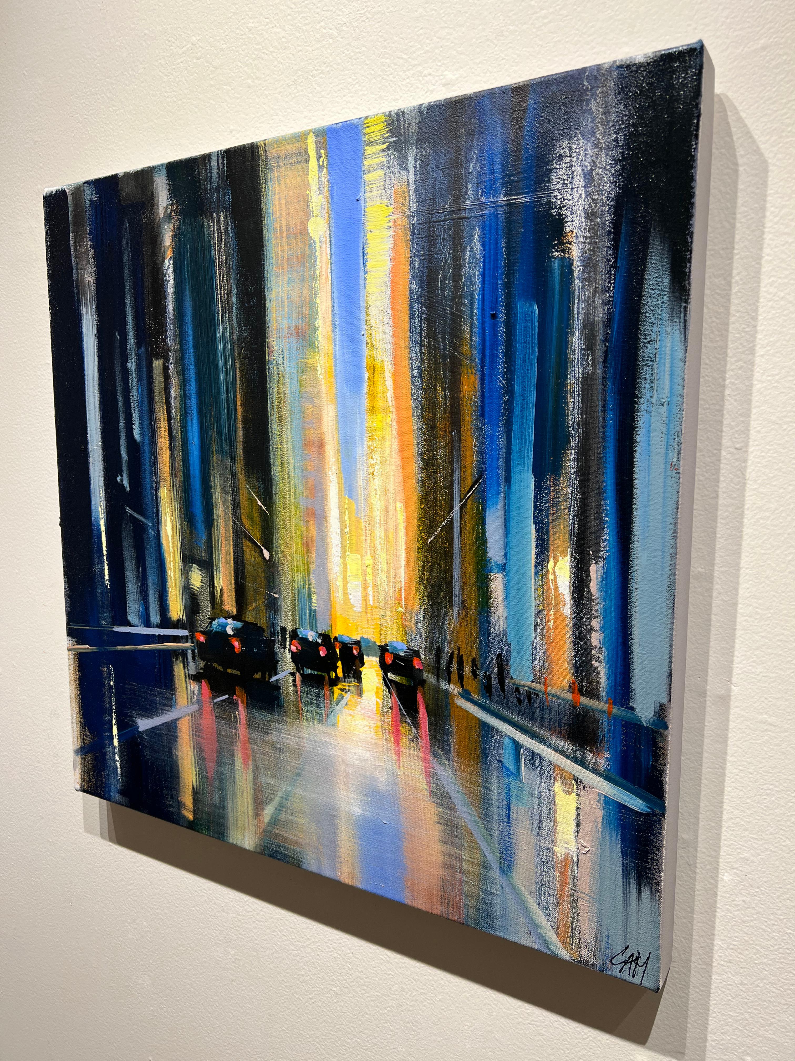 Craig Mooney, « Night and the City », peinture à l'huile sur toile de Manhattan 24 x 24 en vente 3