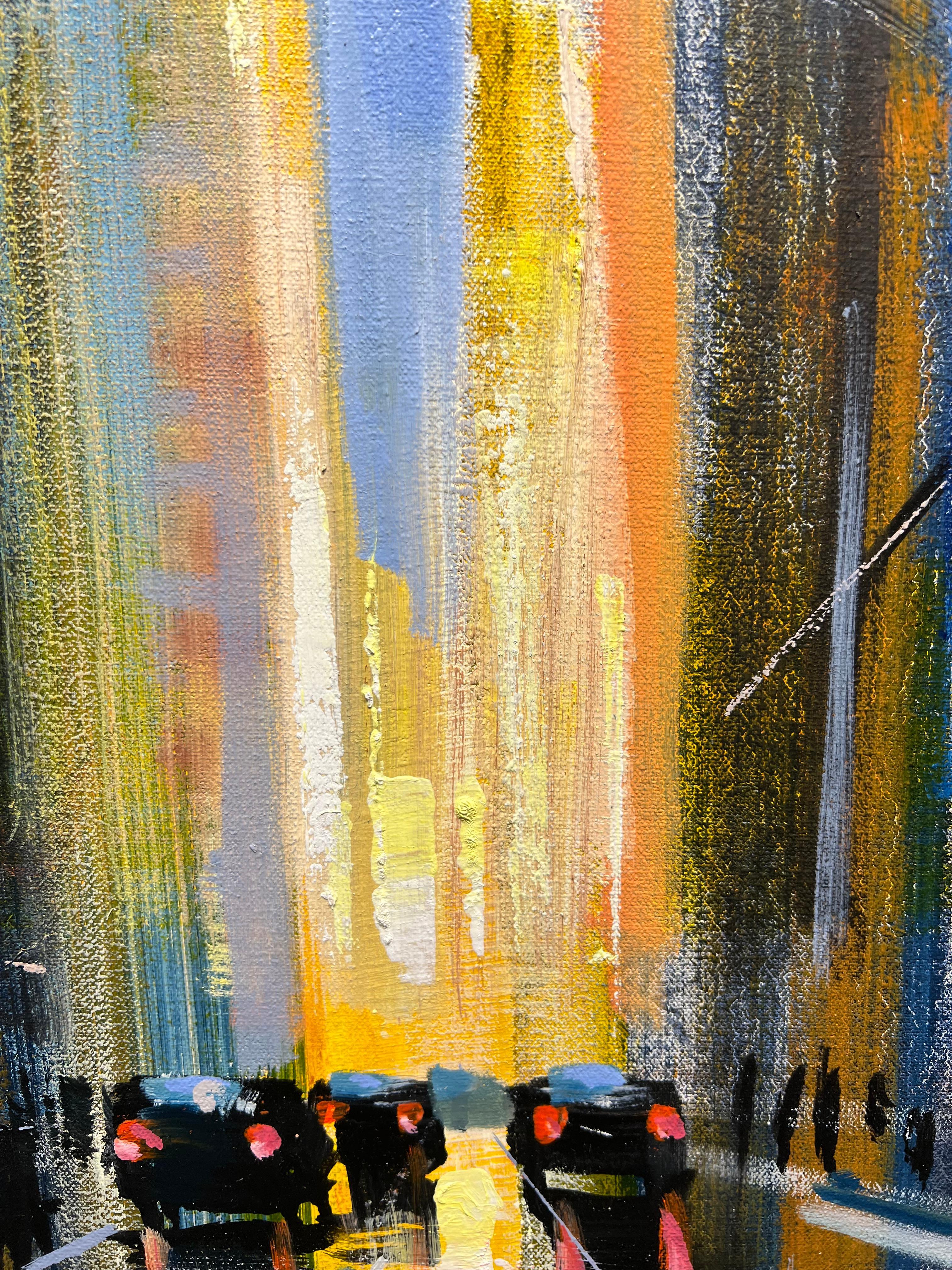 Craig Mooney, « Night and the City », peinture à l'huile sur toile de Manhattan 24 x 24 en vente 5