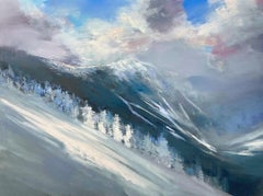 Craig Mooney, "Snow Squalls", Winter Mountainscape Oil Painting, 2020
