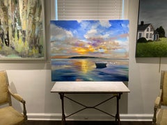 Quiet Tide, Large Horizontal Representational Landscape Oil Painting