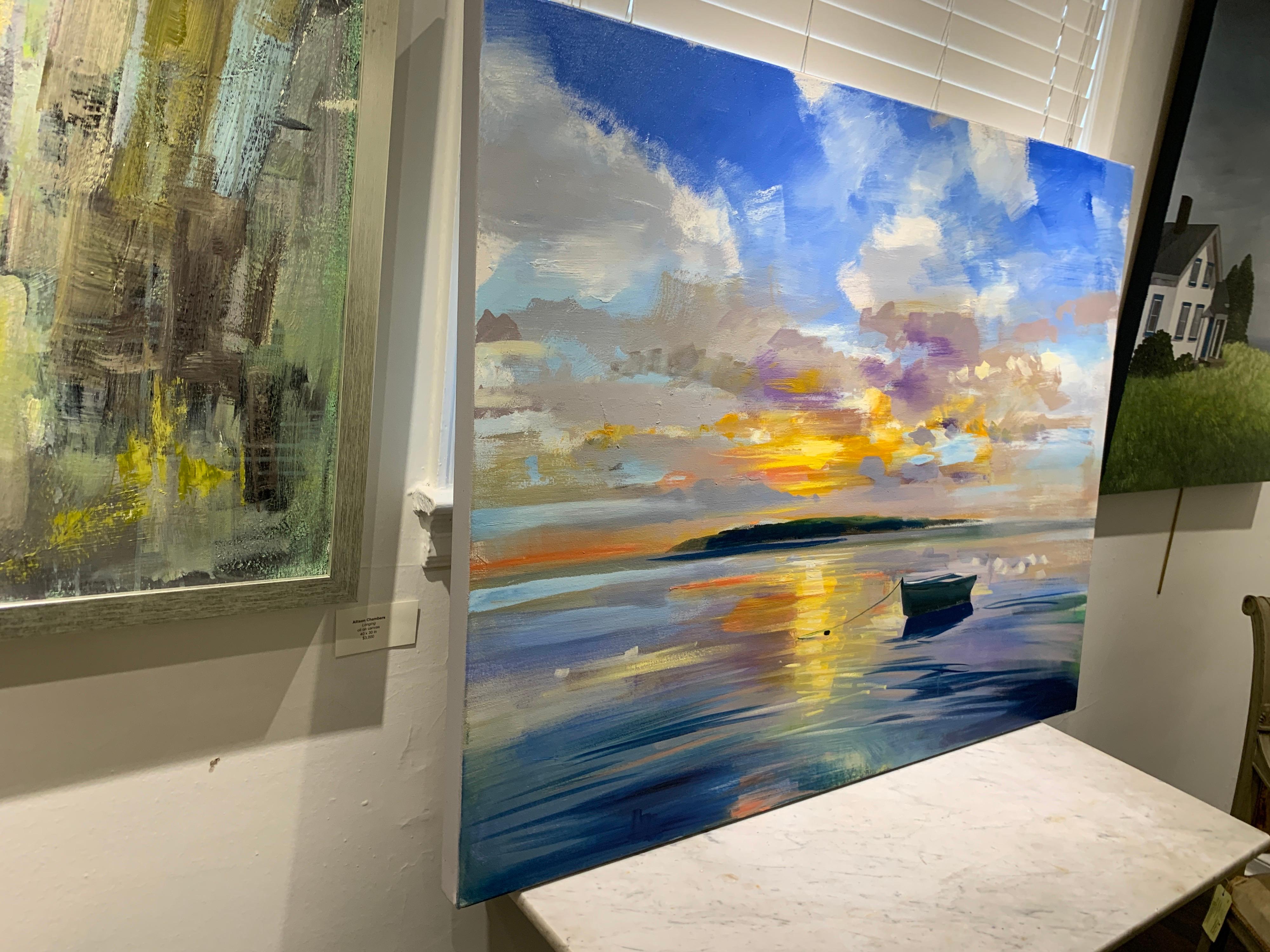 Quiet Tide, Large Horizontal Representational Landscape Oil Painting 1