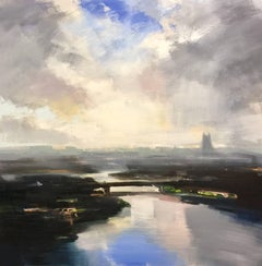 River of Sky, Large Representational Oil on Canvas Landscape Painting