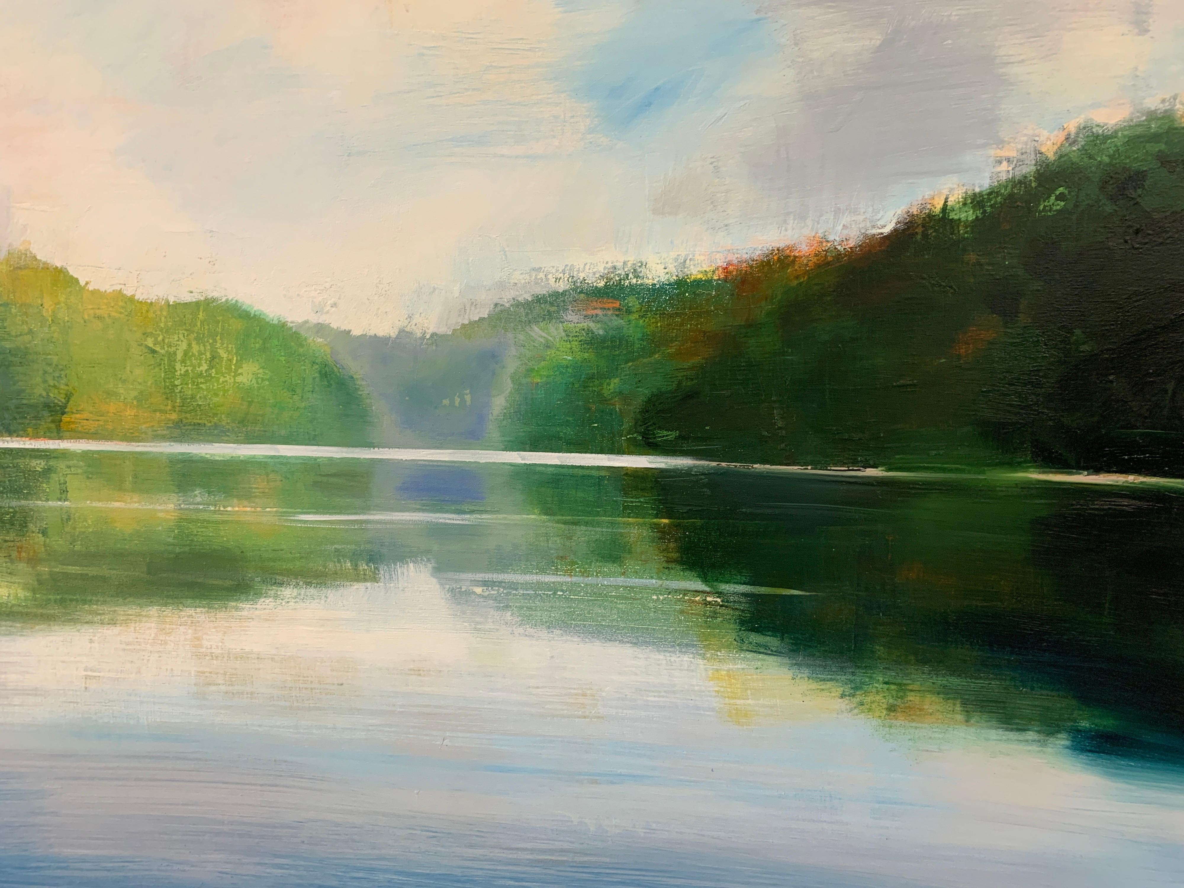 River Reflection by Craig Mooney, Large Contemporary Landscape Oil Painting 2