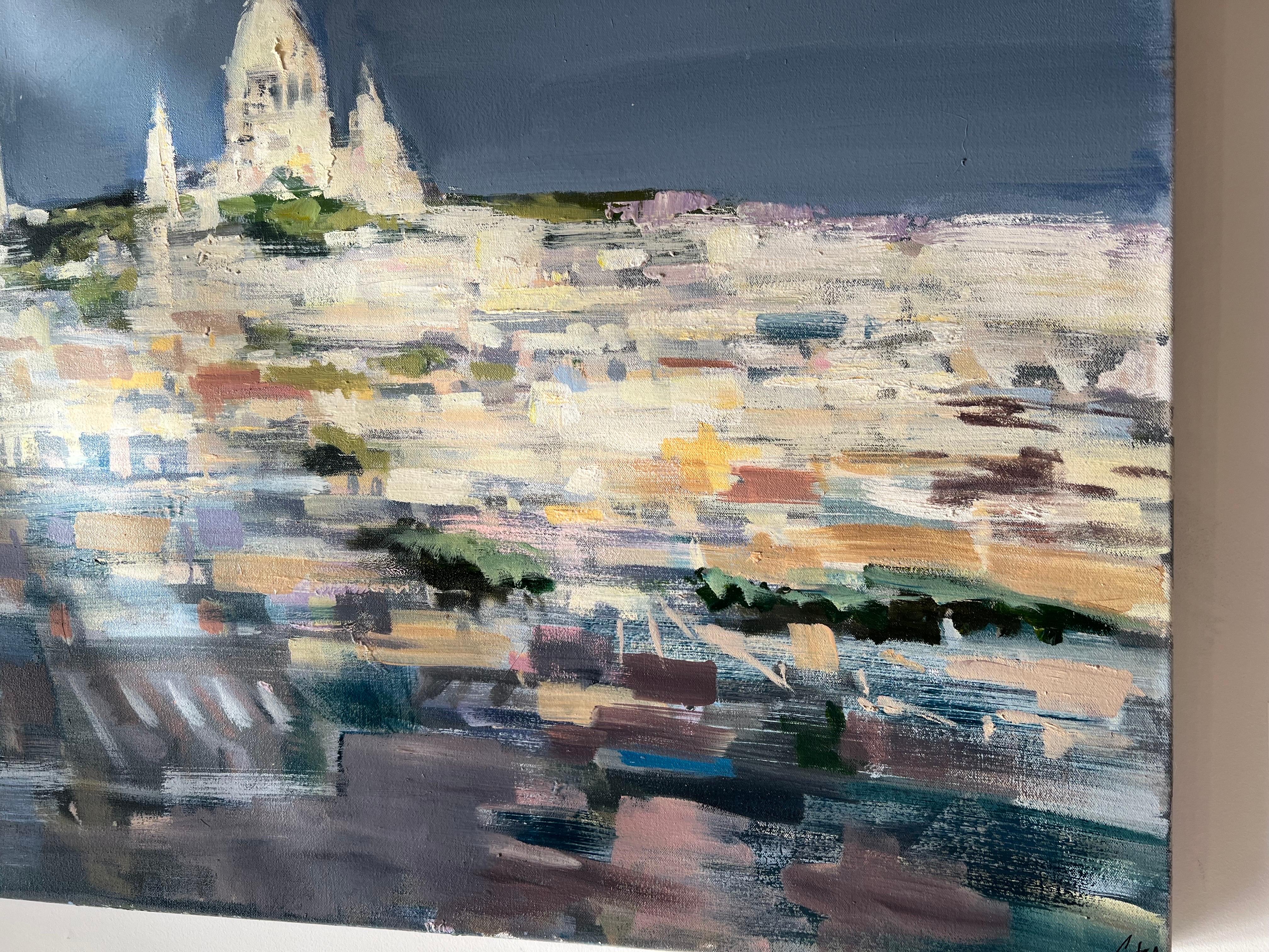 Sacred Light (Sacre Coeur, Paris) by Craig Mooney, Large Contemporary Cityscape For Sale 1