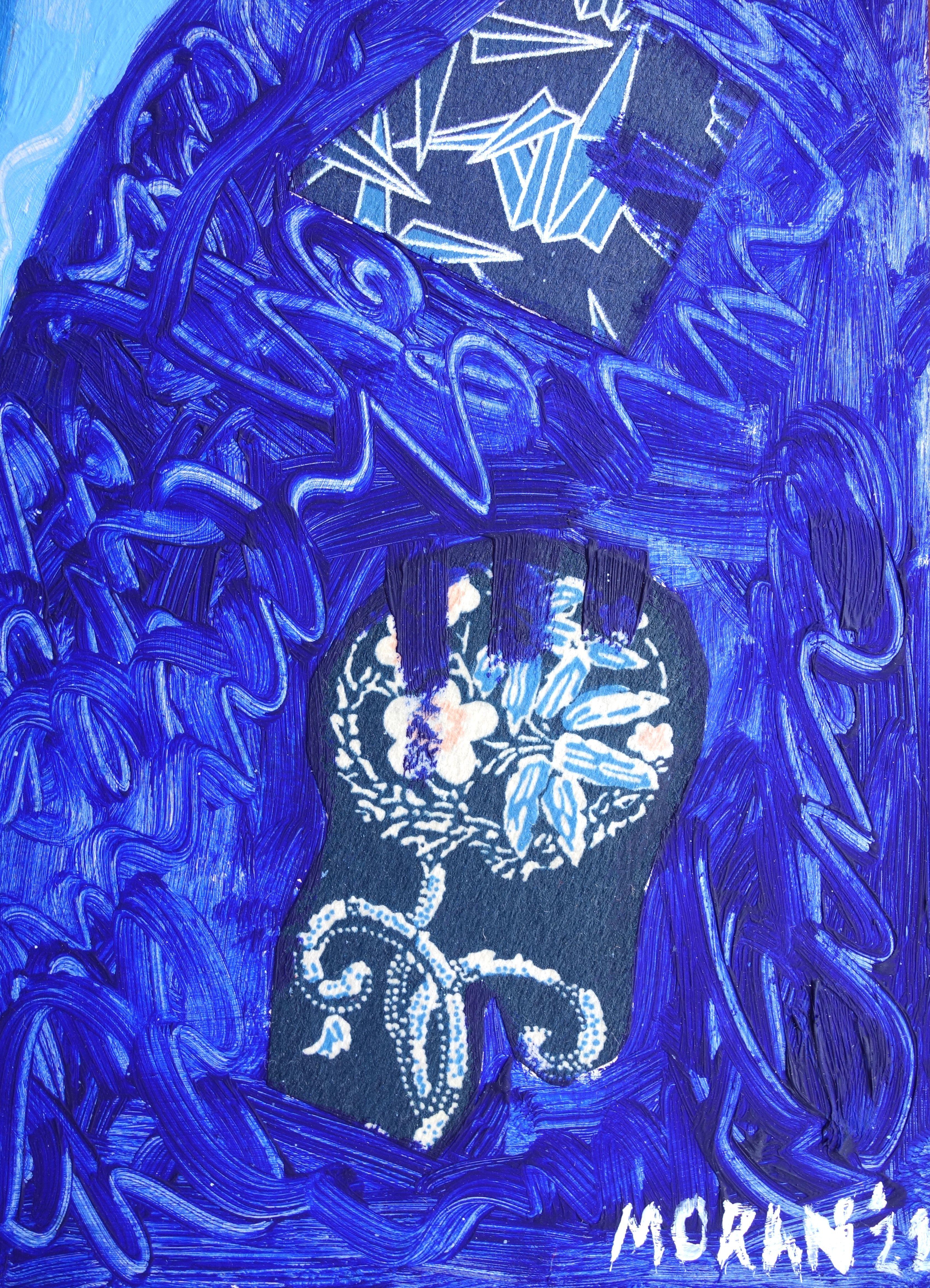 Angular Sleep, Mixed Media on MDF Panel For Sale 1