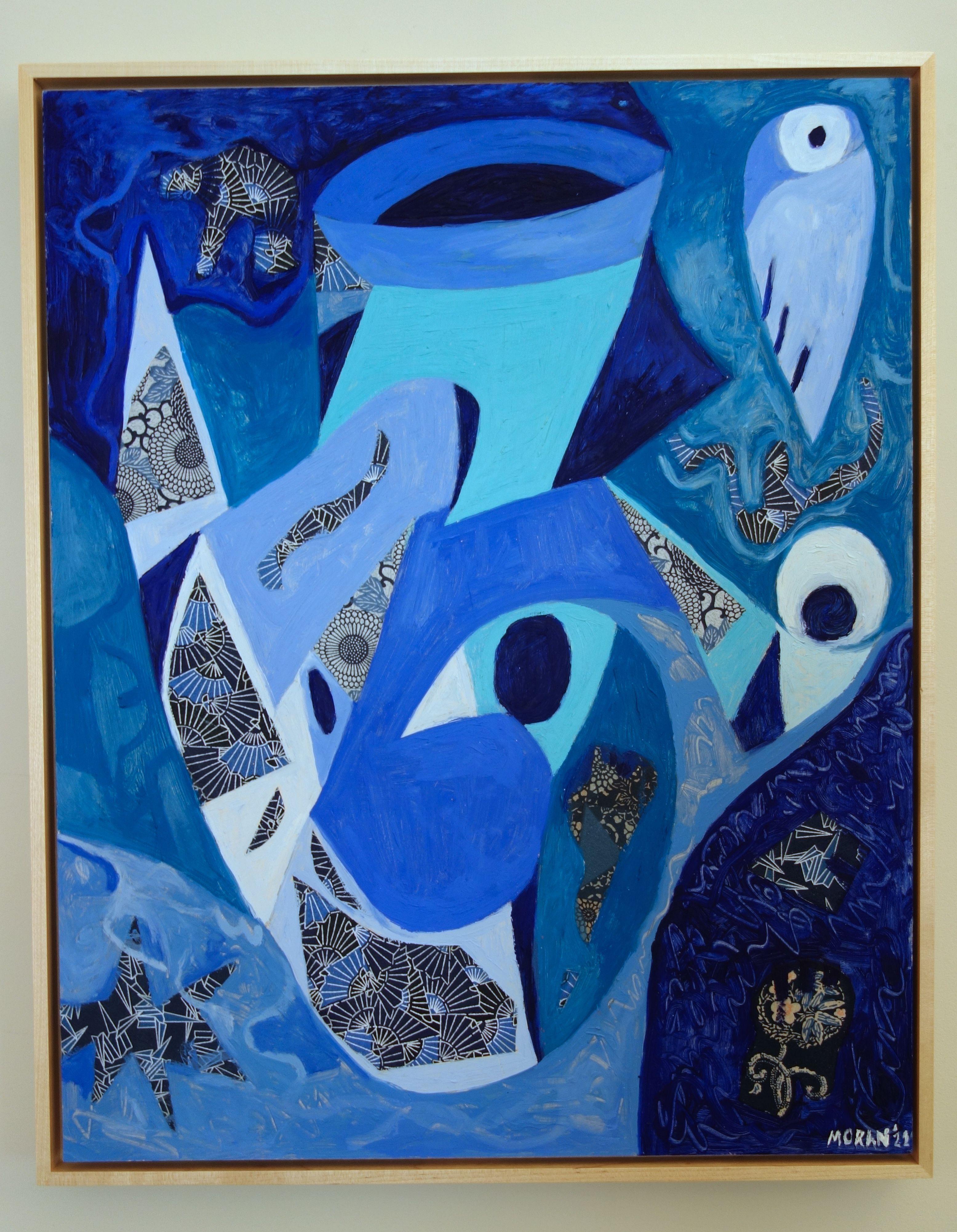 Angular Sleep, Mixed Media on MDF Panel For Sale 2