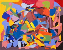 The Clash of the Hoodlums, Pintura, Óleo sobre panel de MDF