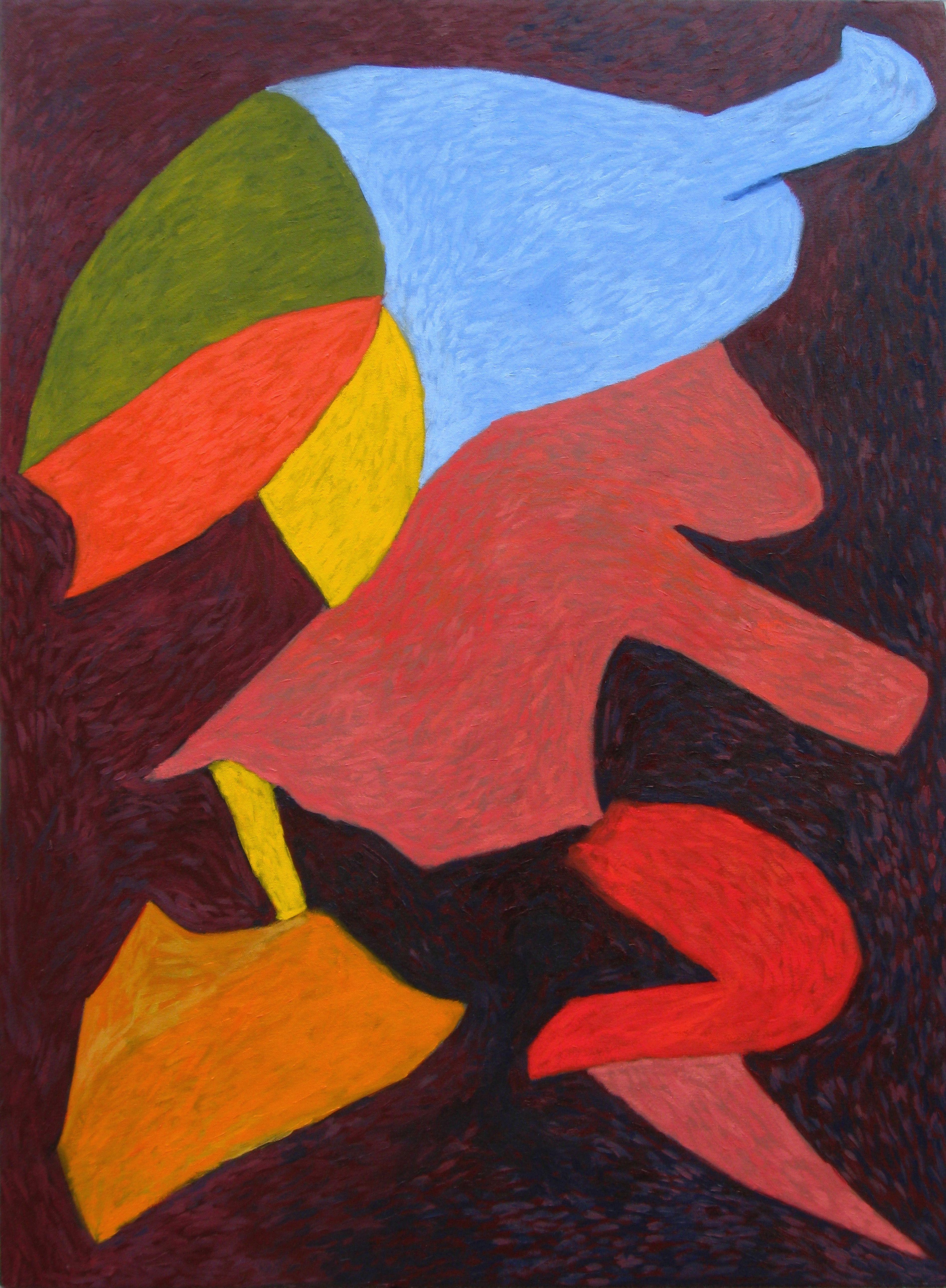 Craig Moran Abstract Painting - Day Glo Hobo, Painting, Oil on Canvas