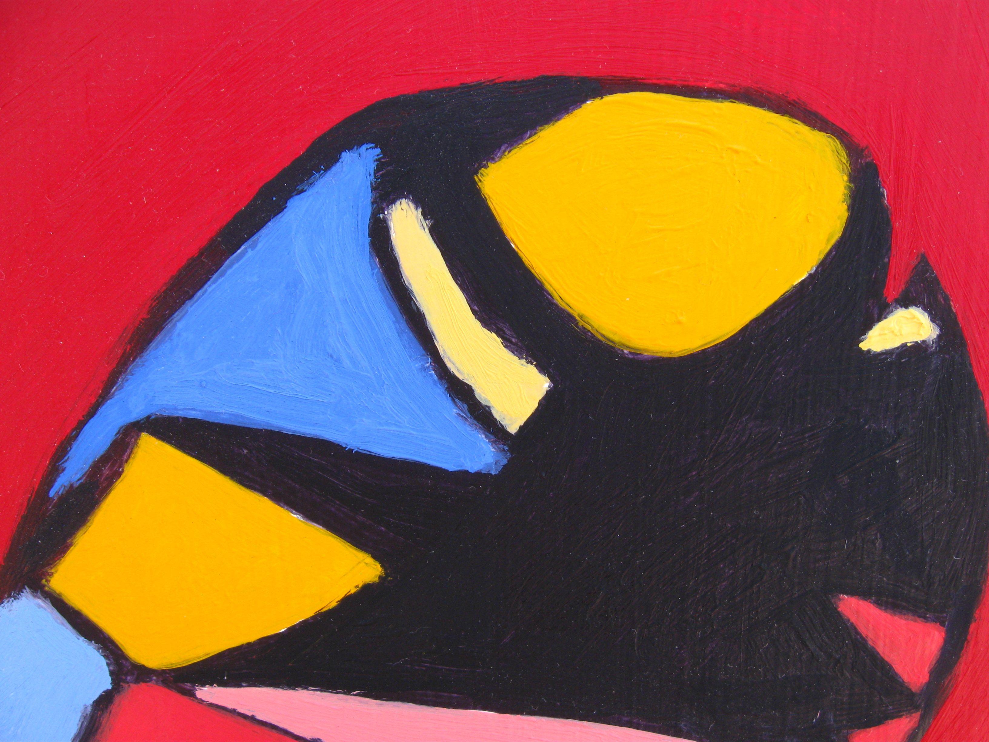 Diversioni 8, Pittura, Olio su altro - Abstract Painting Rosso di Craig Moran