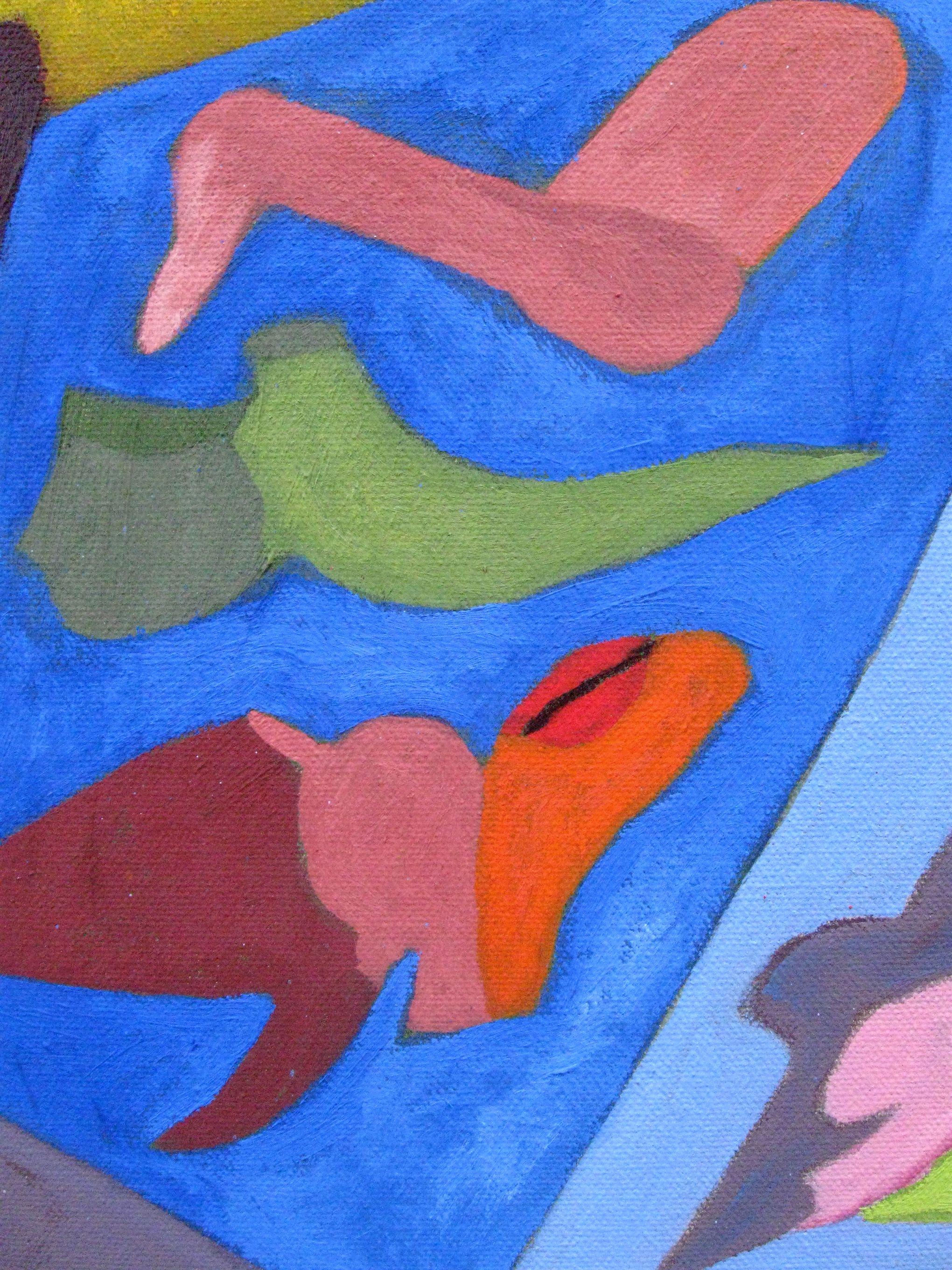 Vita rumorosa attraverso un'apertura comica, Pittura, Olio su tela in vendita 2