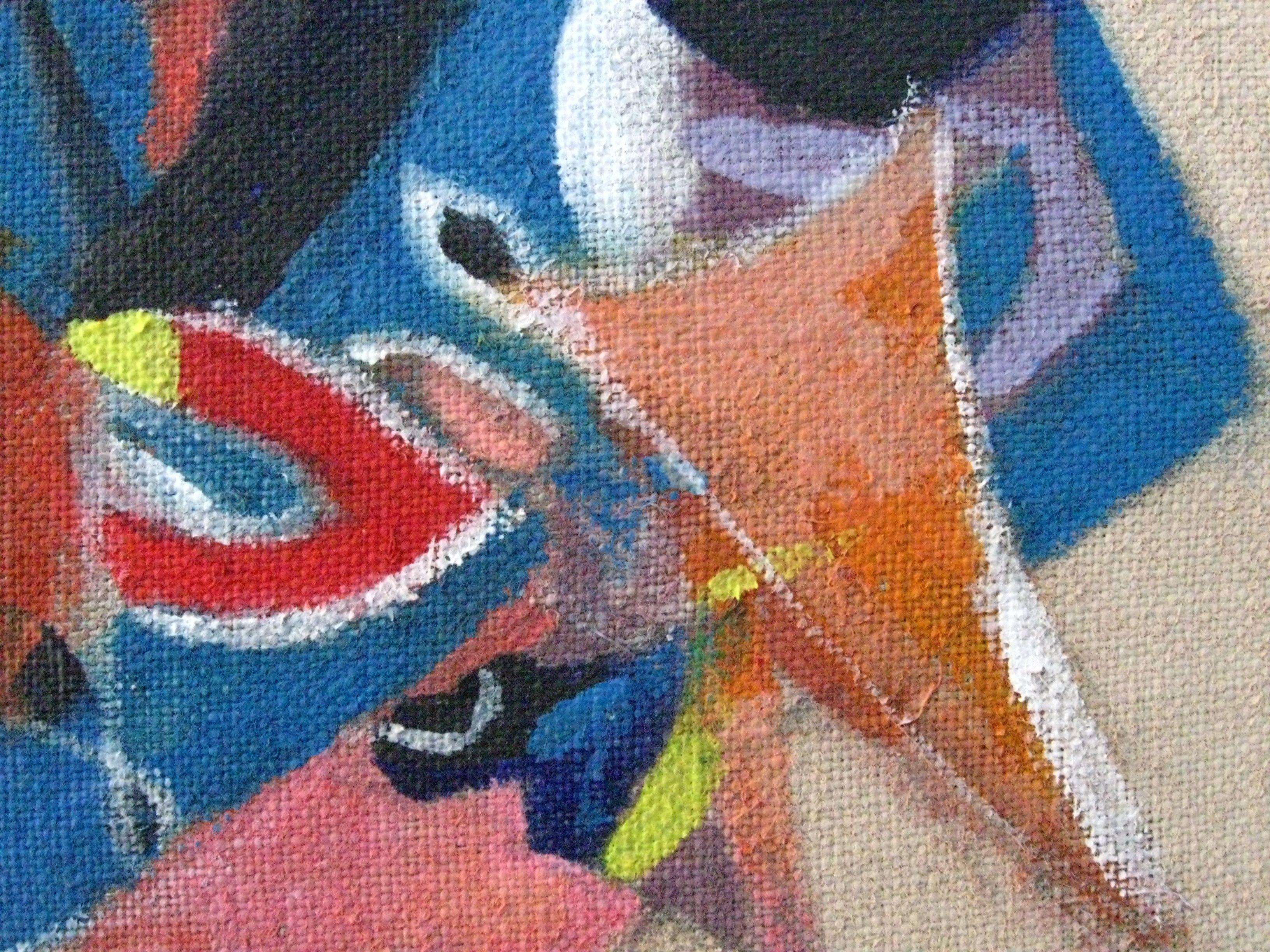 Questo pezzo si basa su un collage composto da fotografie ritagliate di graffiti e dipinti. Pittura acrilica su lino.  :: Pittura :: Astratta :: Questo pezzo viene fornito con un certificato ufficiale di autenticità firmato dall'artista :: Pronto da