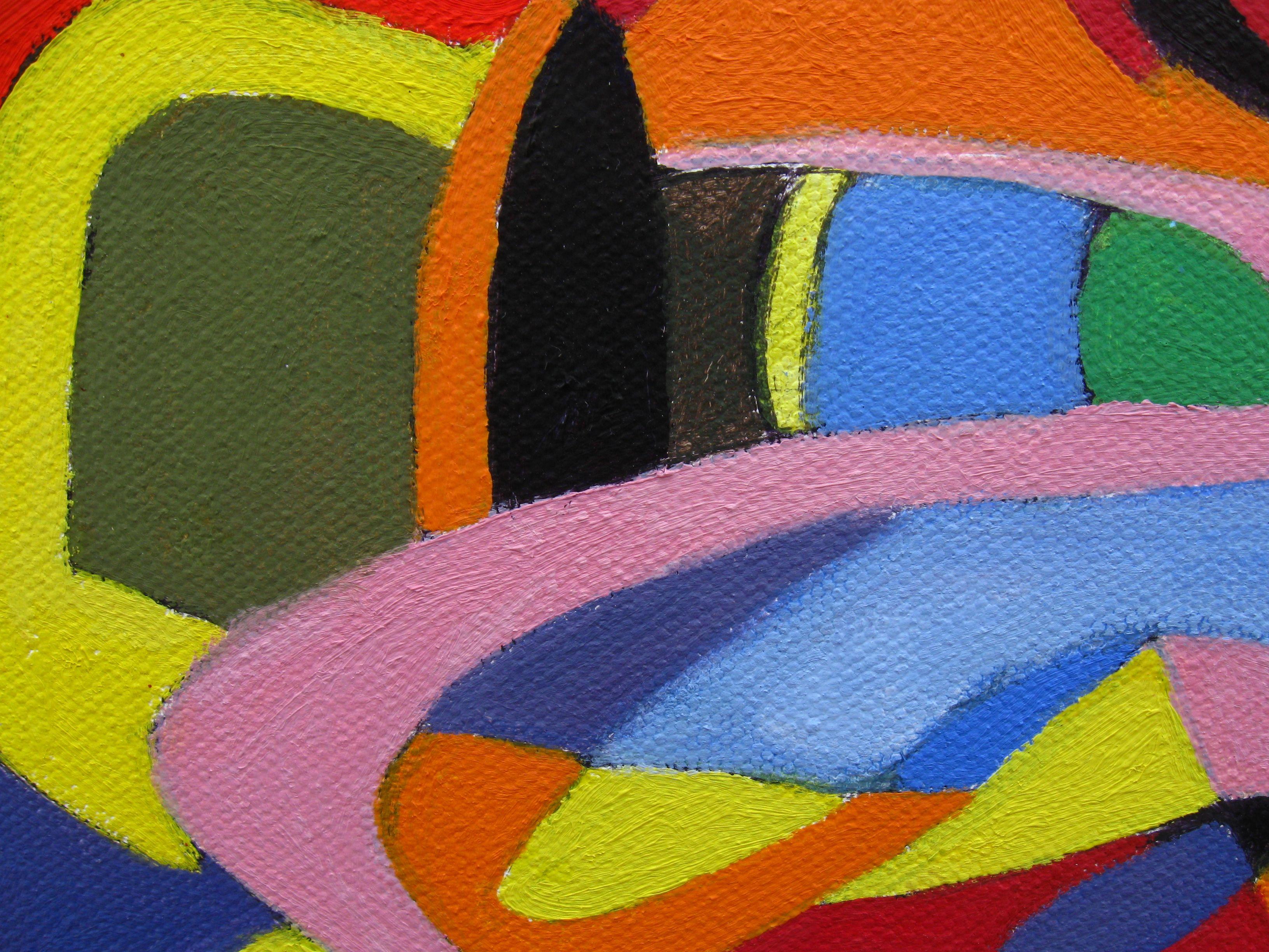 Nuotare in una boccia per pesci illustri, Pittura, Olio su tela - Painting di Craig Moran