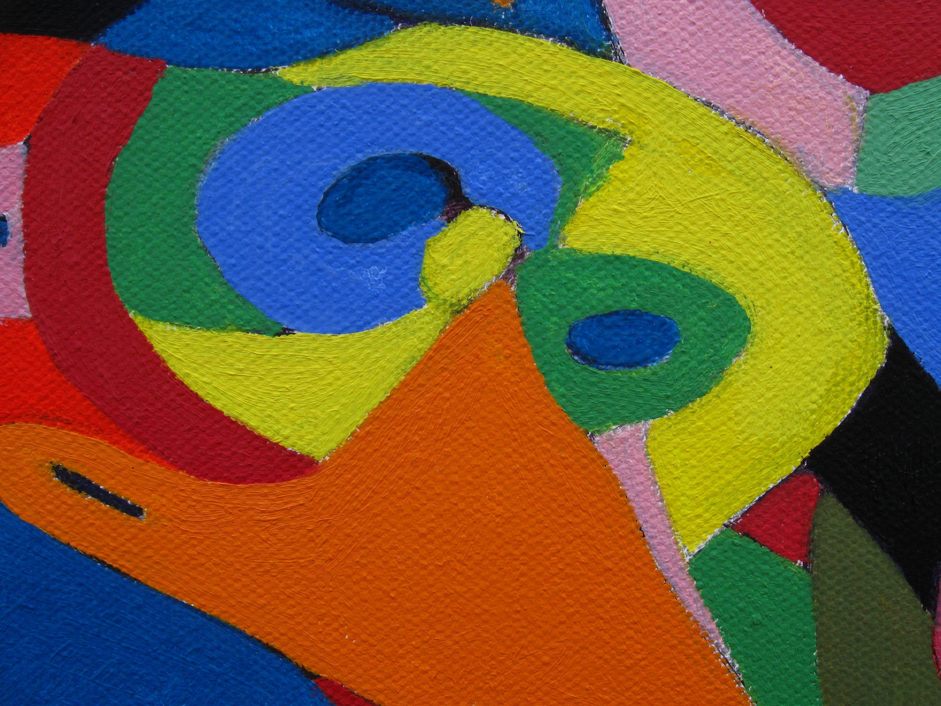 Nuotare in una boccia per pesci illustri, Pittura, Olio su tela - Painting Astratto di Craig Moran