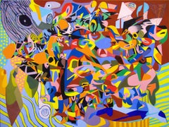 Nadando por una Ilustre Pecera, Pintura, Óleo sobre lienzo