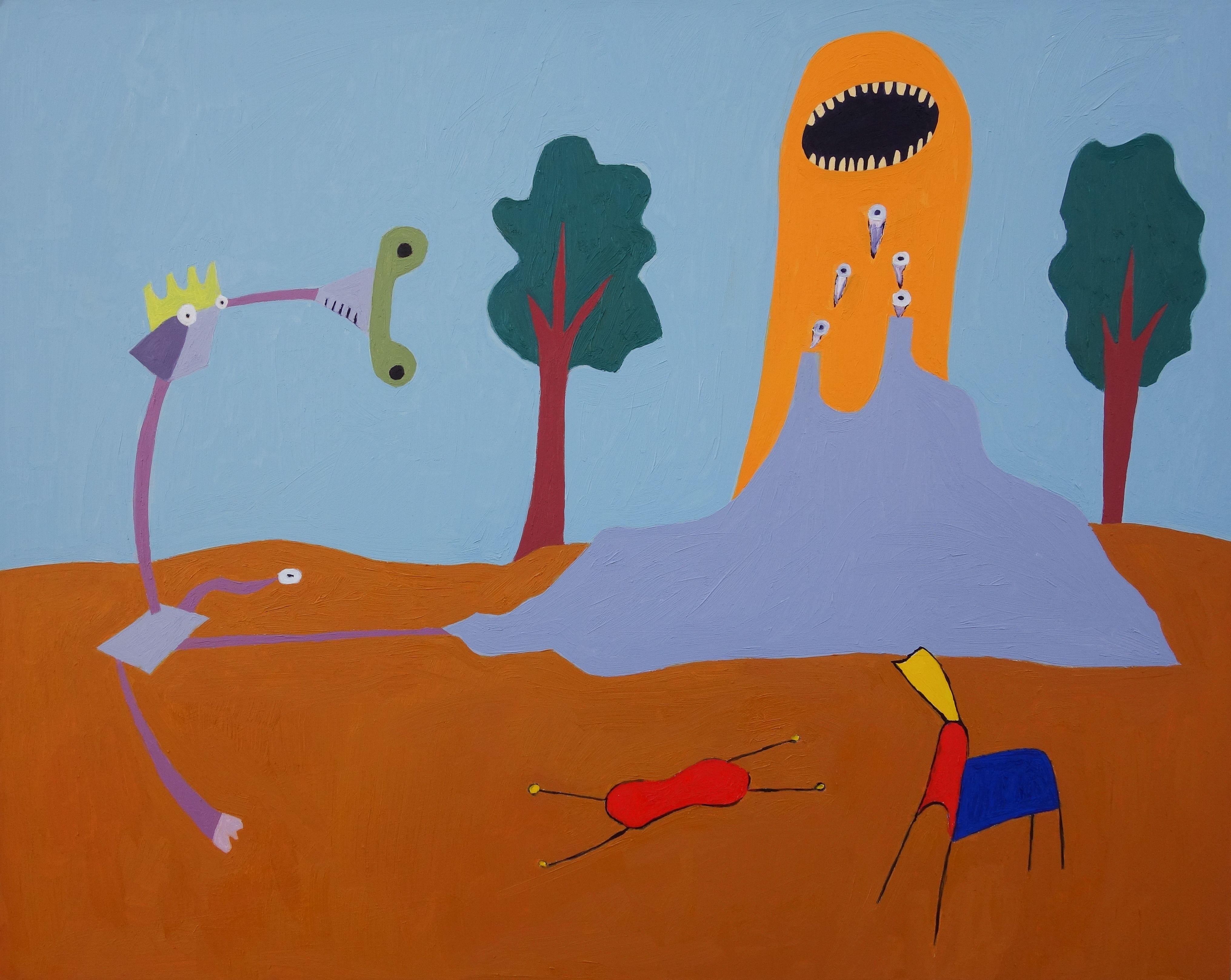 Craig Moran Abstract Painting – The Earth That Is Not Earth, Gemälde, Öl auf MDF-Tafel