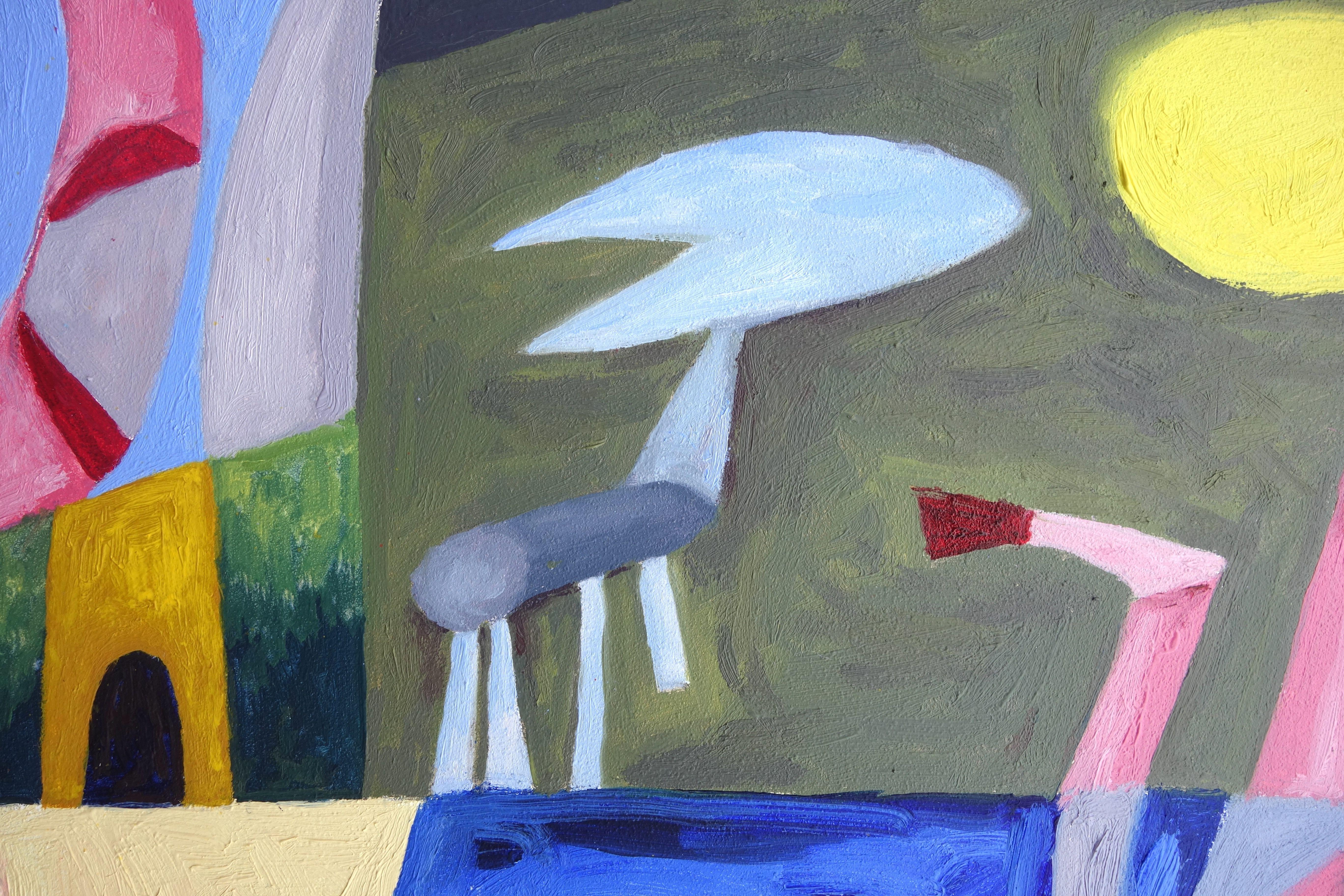 Non disturbare  i piccoli giganti  intrappolato all'interno,  per sempre curioso  sui loro incubi. :: Pittura :: Astratta :: Questo pezzo viene fornito con un certificato ufficiale di autenticità firmato dall'artista :: Pronto da appendere: No ::