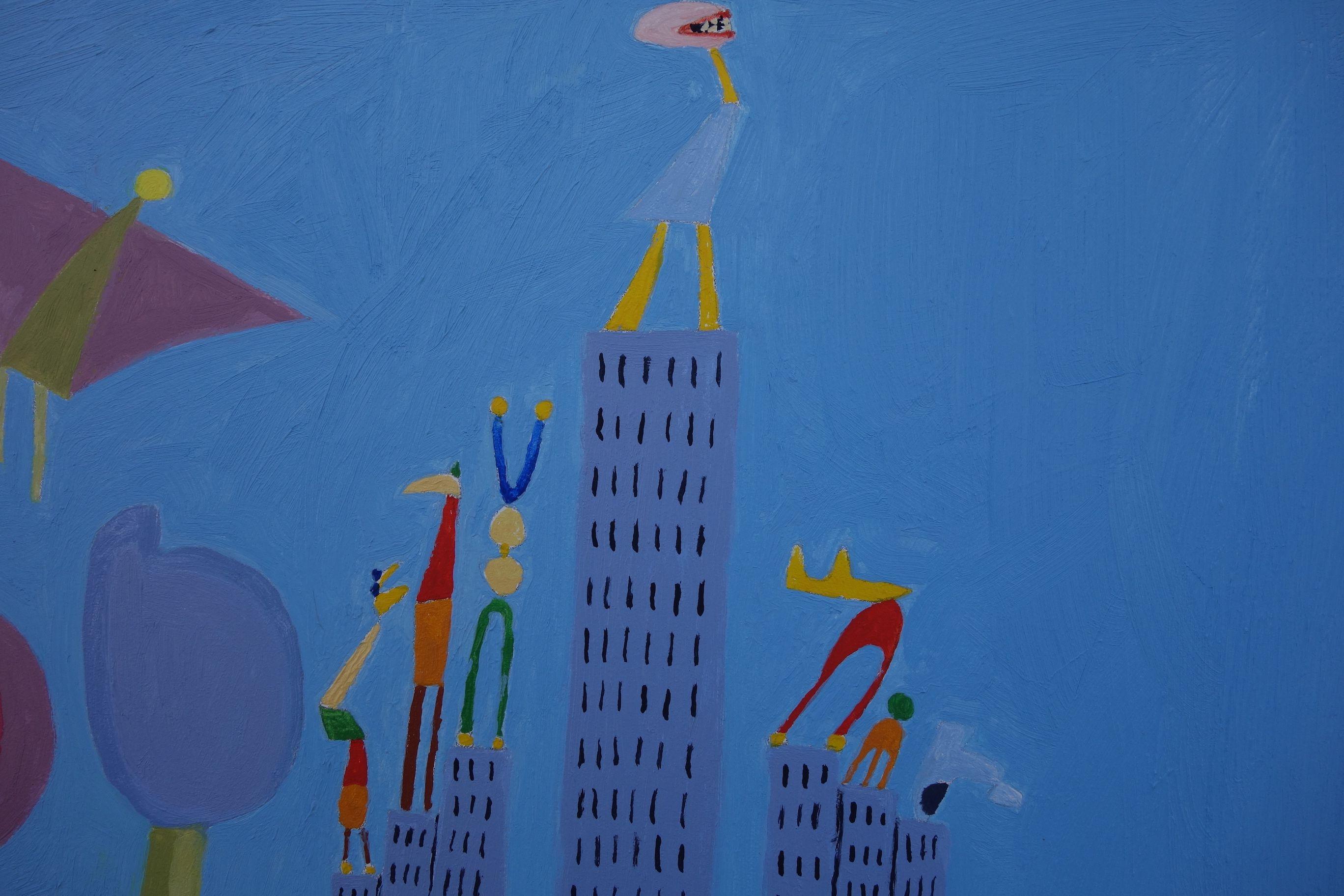 Whichopolis, Painting, Oil on MDF Panel For Sale 3