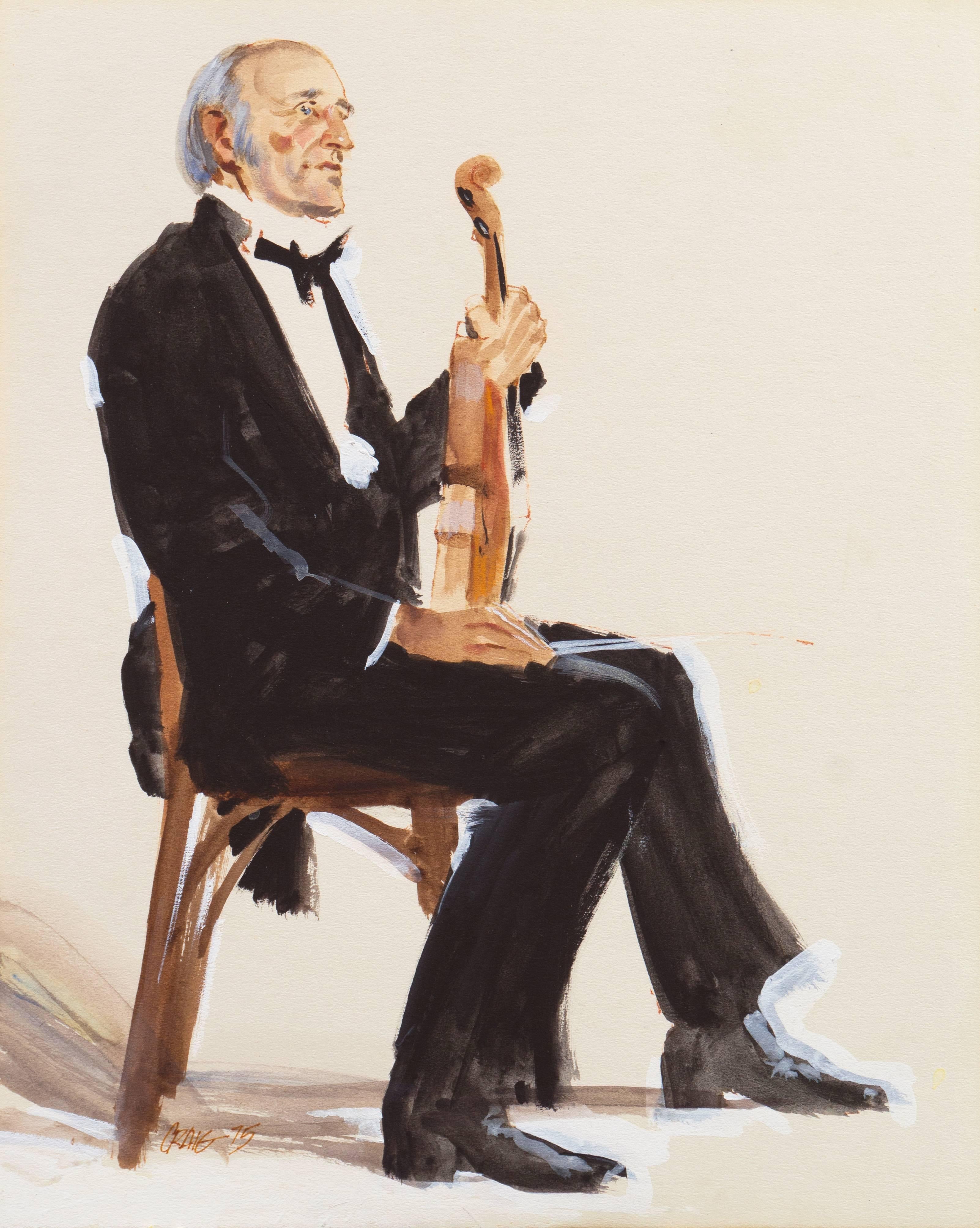 Craig Nelson Nude Painting - 'The Violinist', Art Center, Los Angeles, California 