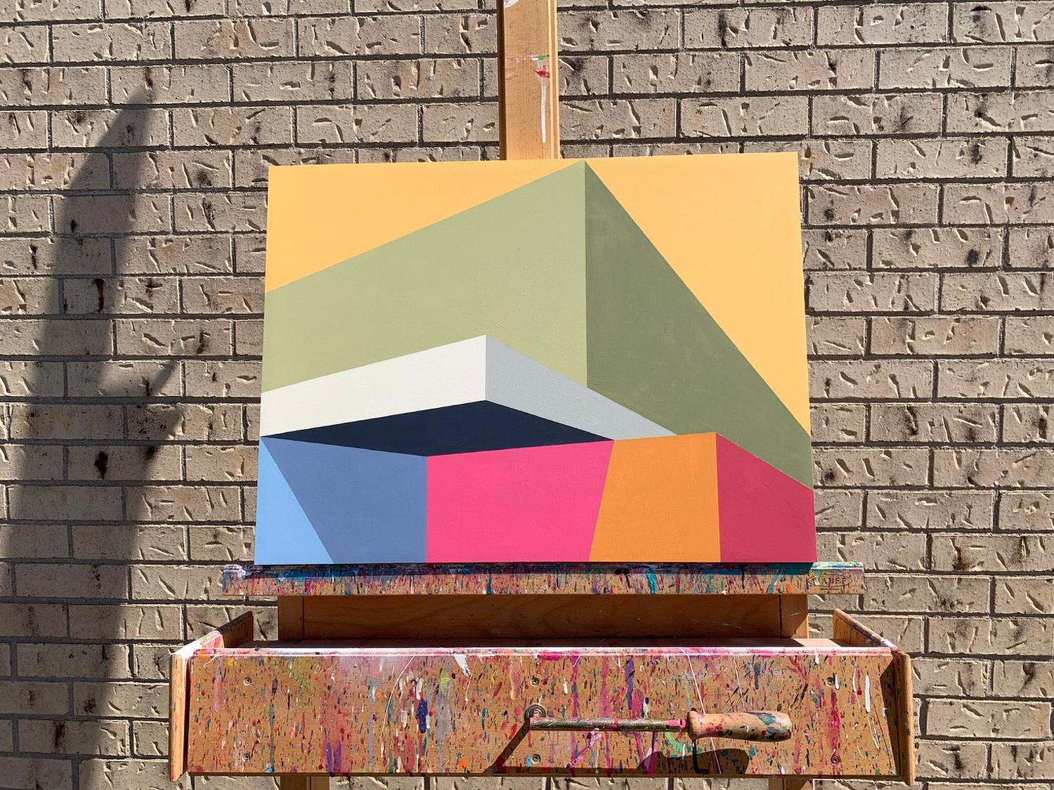 <p>Artist Comments<br>Artist Craig Rouse depicts a simplified abstract environment expressed with a limited color palette. Part of his NAR series, meaning No Assembly Required. He loosely bases it on a collection of stacked paper cubes arranged and