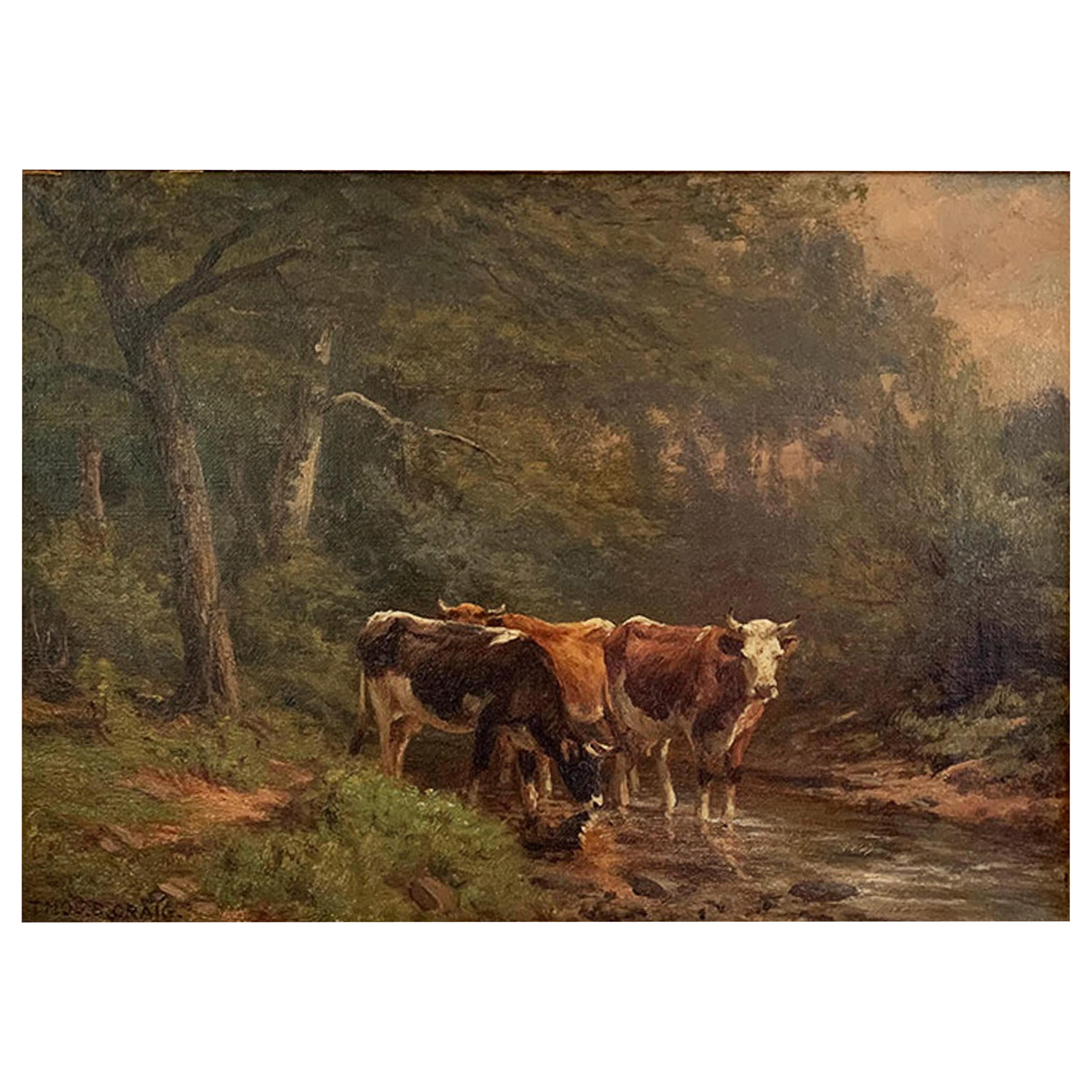 Craig Thomas Bigelow "Cows in a Stream" For Sale