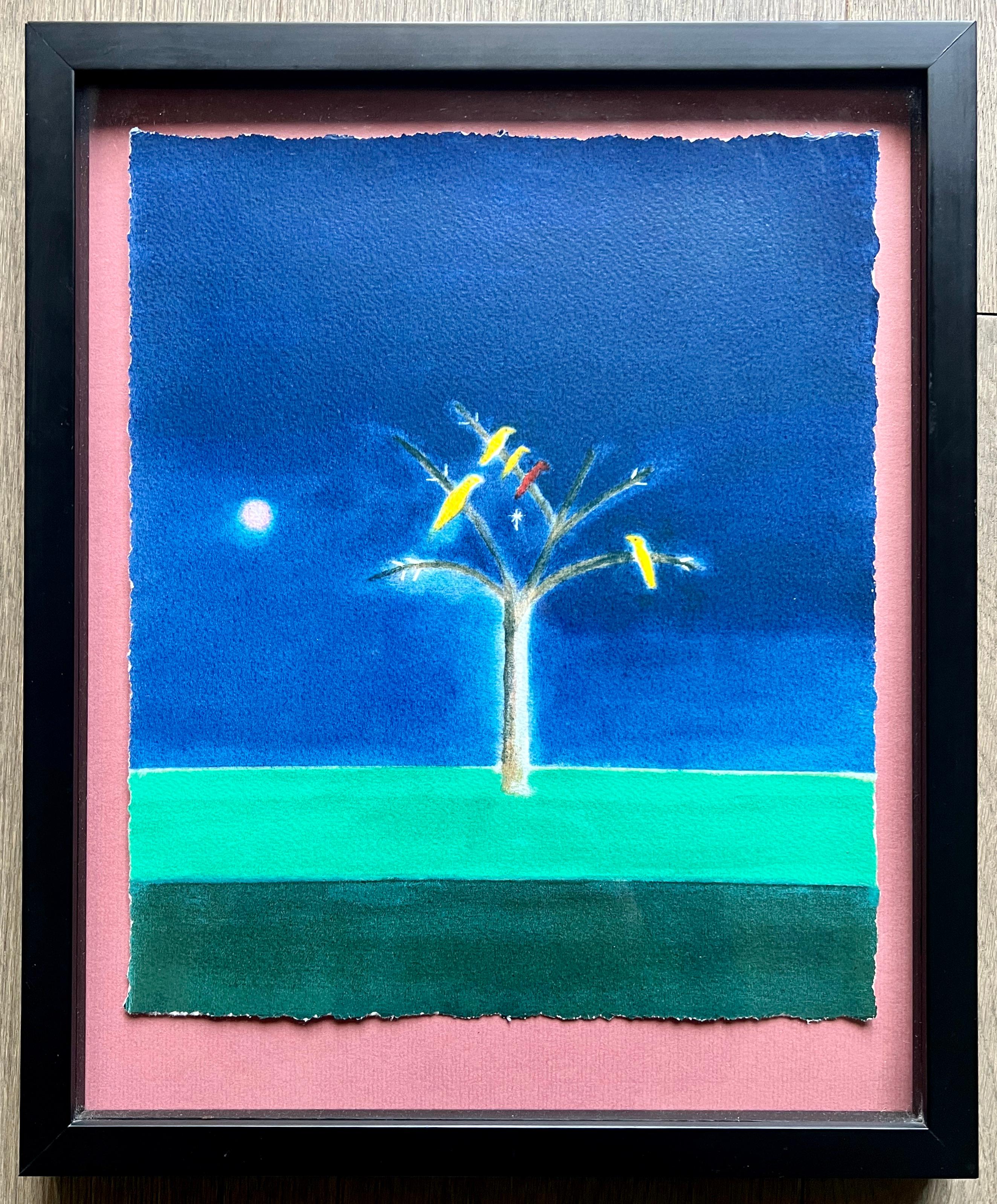 Canaries on a Tree, 2003
Screenprint
Edition size: 300
Image and paper size: 28 x 23 cm
hand-signed and numbered by the artist on verso
published by Advanced Graphics
accompanied by signed and numbered book (206/300) that matches the print
s edition