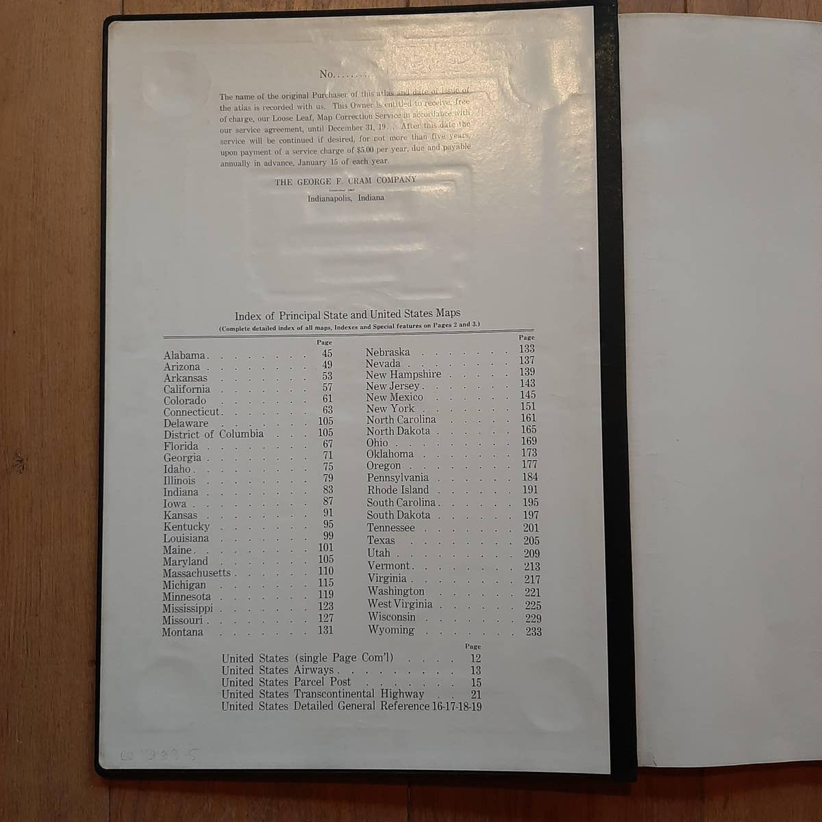 Cram's Commercial Atlas by the George F. Cram Company 'circa 1930'